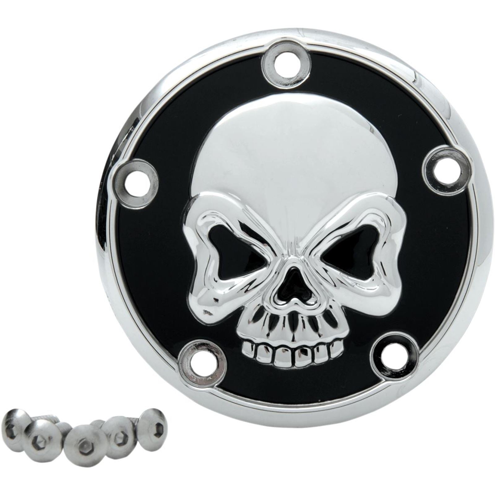 Drag Specialties Point Cover Skull Chrome 5 Hole 0940-1179_257724