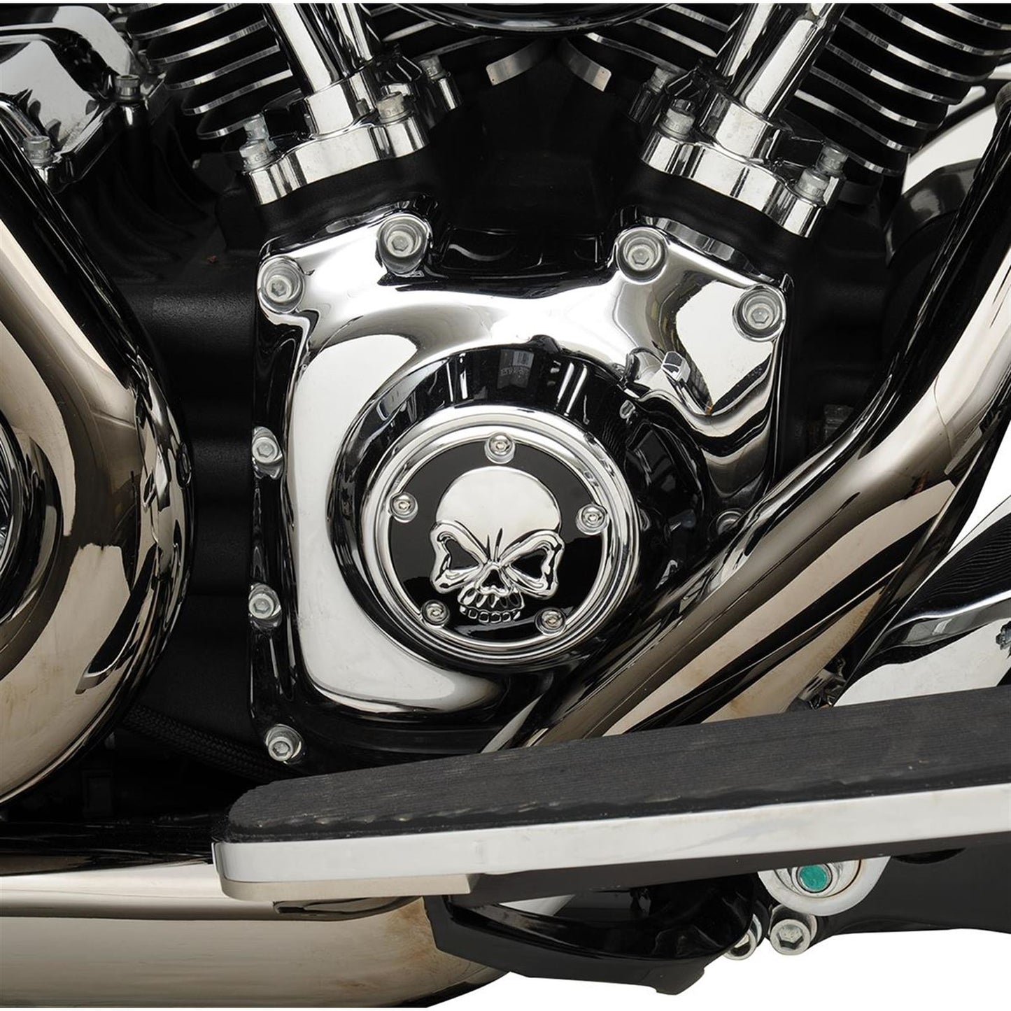 Drag Specialties Point Cover Skull Chrome 5 Hole 0940-1179_257725