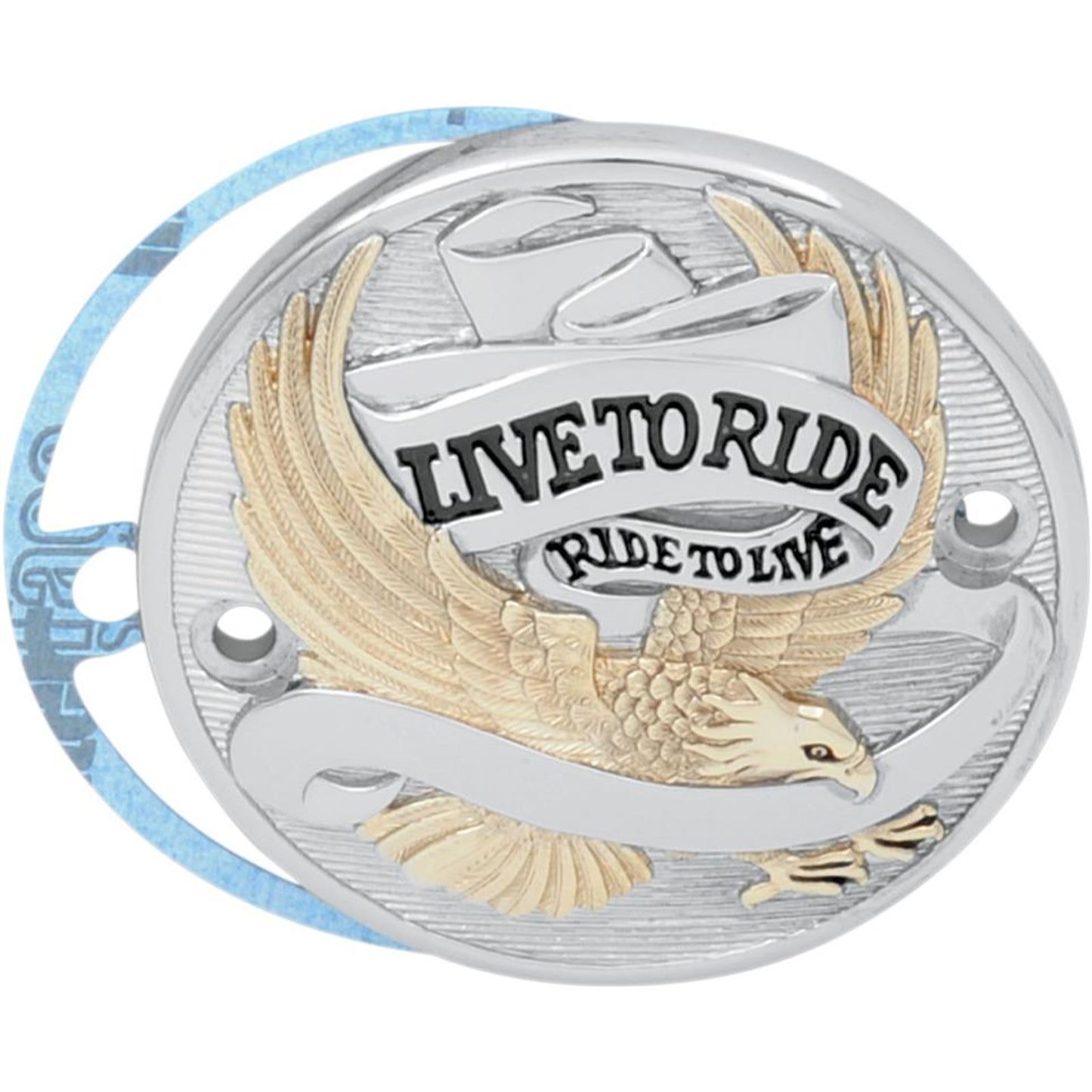 Drag Specialties Points Cover 2 Hole Live to Ride Gold 0940-0840_257775