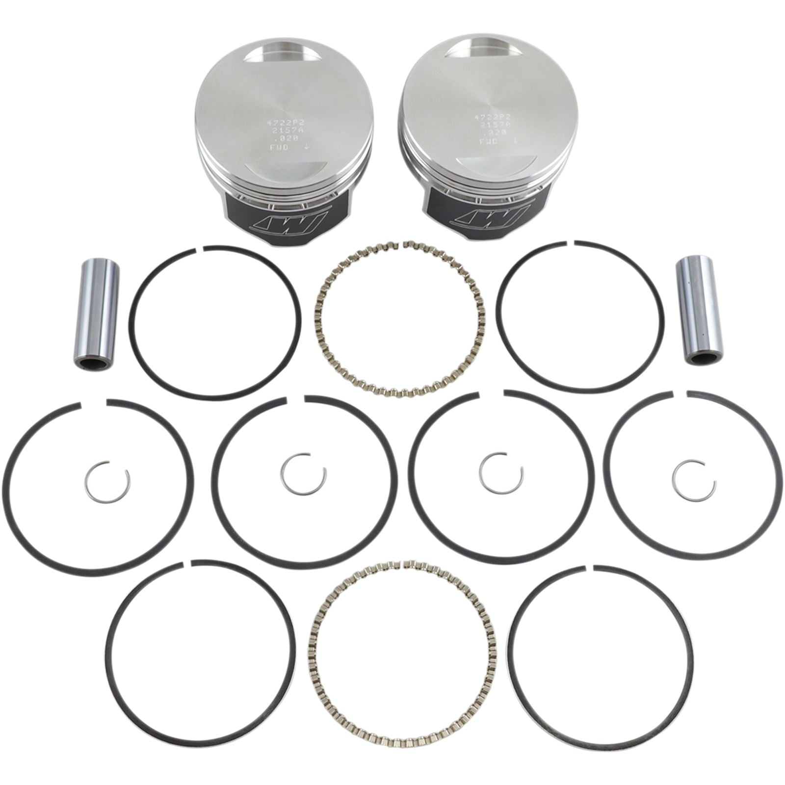 Wiseco - Powersports V-Twin Piston Kit 1340 EVO Big Twin 8.5:1 Compression K1642_497026
