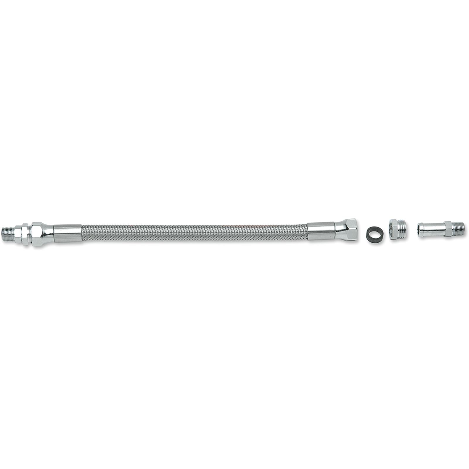 Drag Specialties Oil Line with Fittings - Stainless Steel - 11" 0711-0046_373915