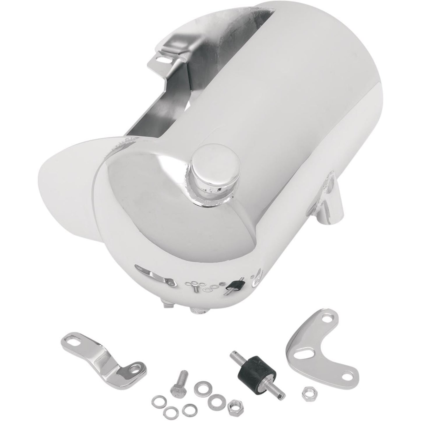 Drag Specialties Oil Tanks - Chrome - Domed - Side Fill 0710-0022_258396