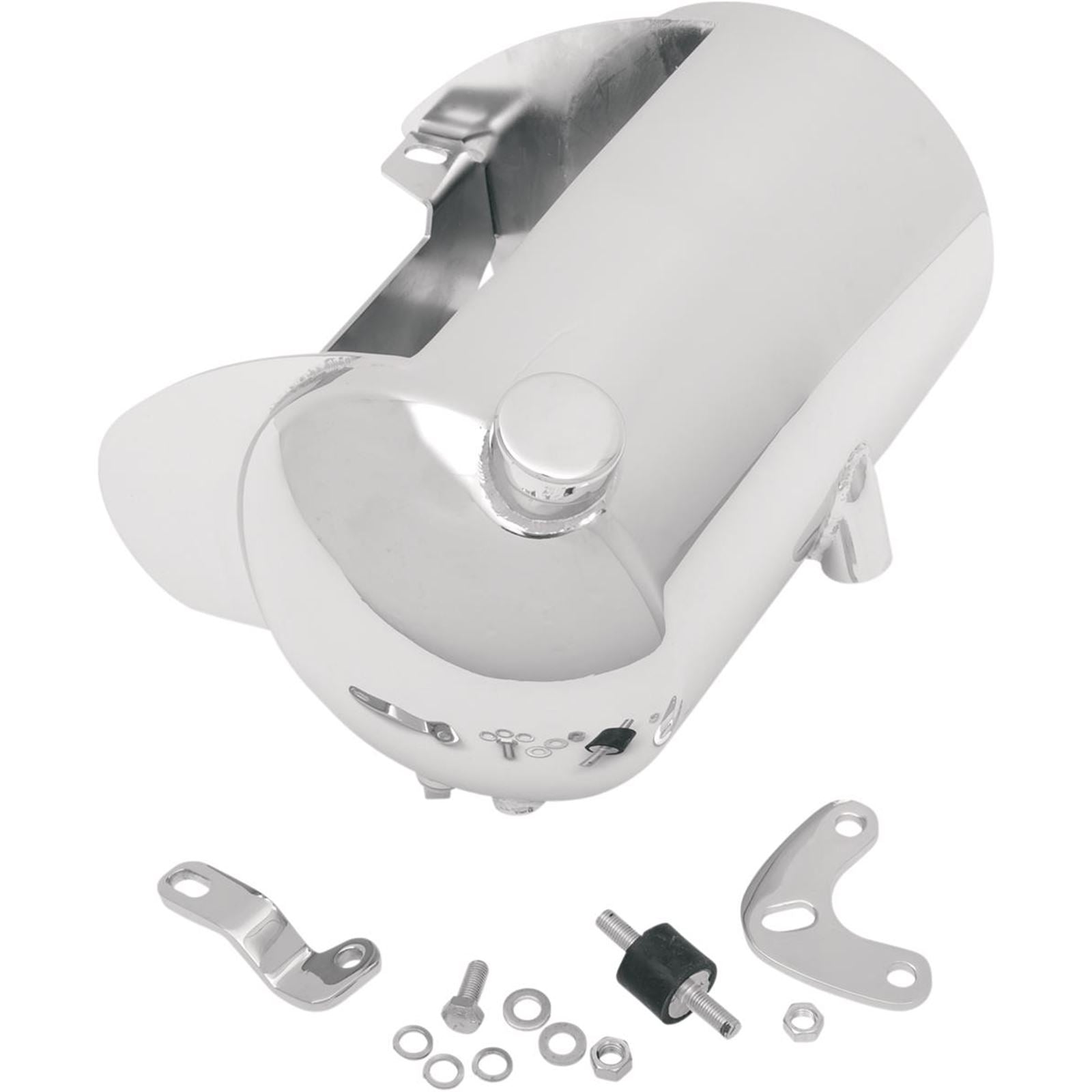 Drag Specialties Oil Tanks - Chrome - Domed - Side Fill 0710-0022_258396