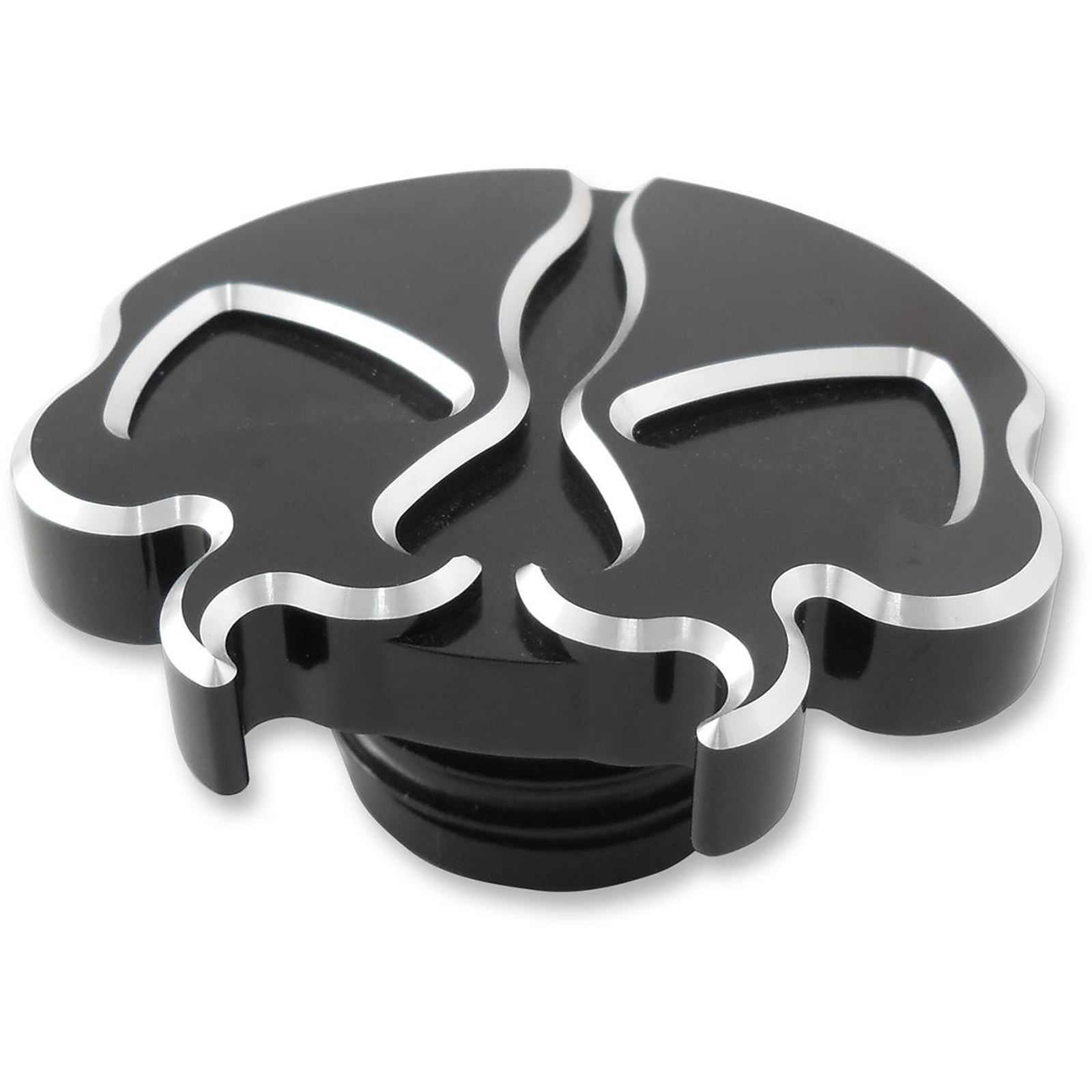Drag Specialties Split Skull Gas Cap - Black - Non-Vented 0703-0788_258881