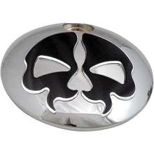 Drag Specialties Split Skull Fuel Door - Chrome with Black 0703-0791_258884