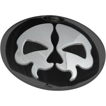 Drag Specialties Split Skull Fuel Door - Black with Chrome 0703-0792_258885