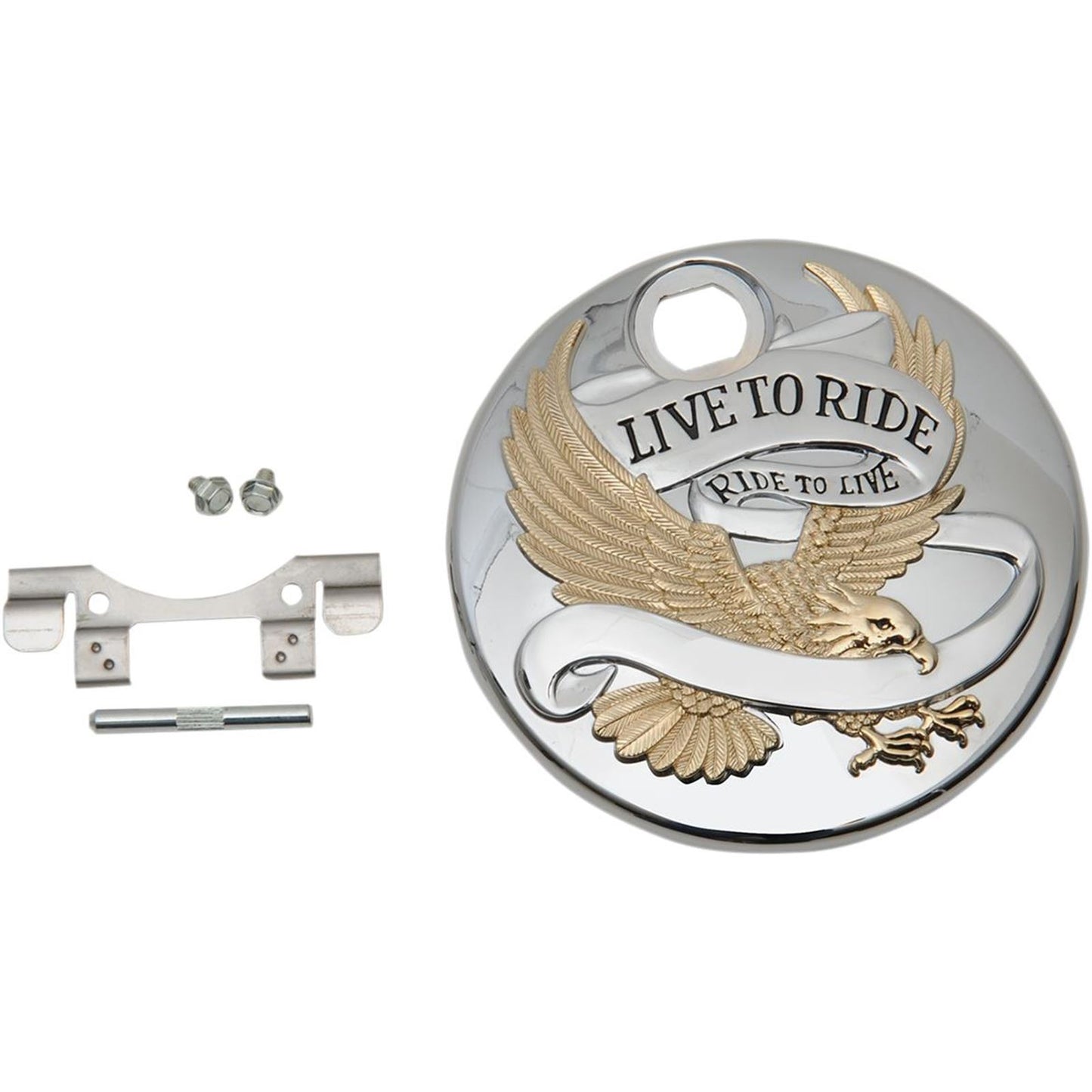 Drag Specialties Live to Ride Console Door - Chrome with Gold 0703-0742_258891