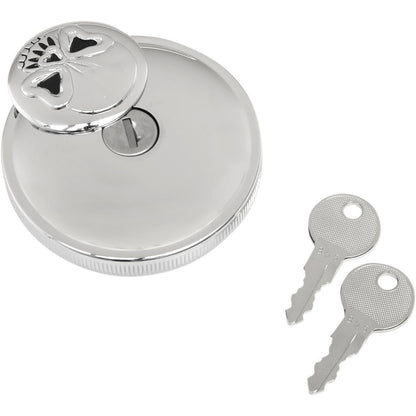 Drag Specialties Skull Locking Gas Cap - Chrome - Non-Vented 0703-0689_258899