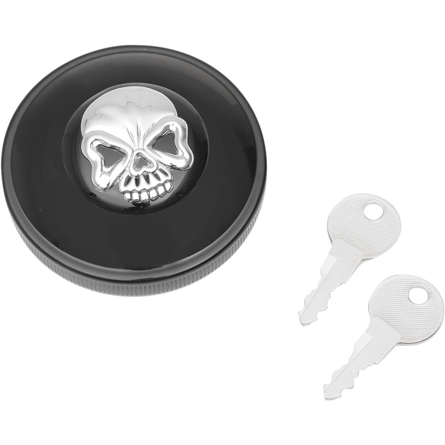 Drag Specialties Skull Locking Gas Cap - Black - Vented 0703-0690_258904
