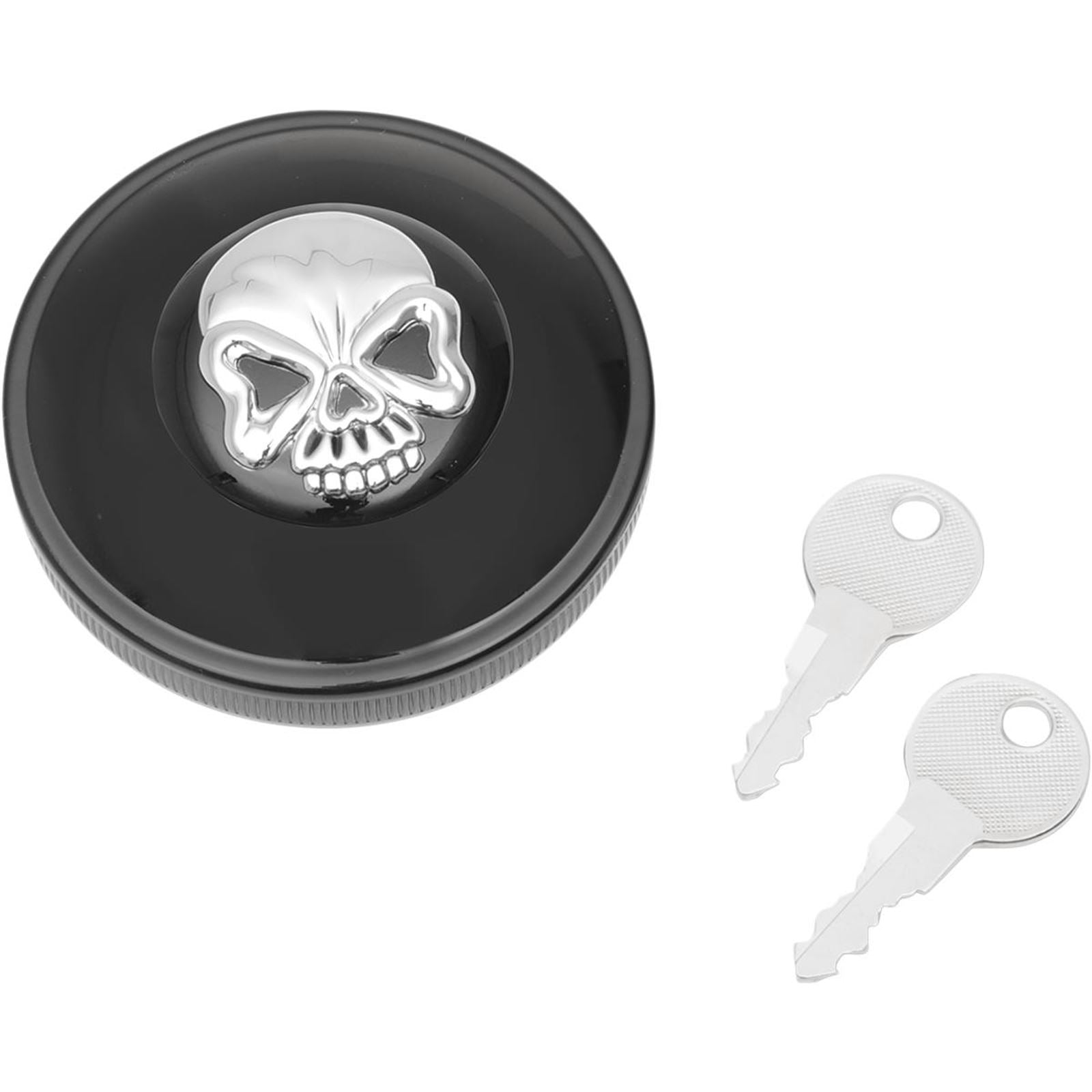 Drag Specialties Skull Locking Gas Cap - Black - Vented 0703-0690_258904