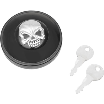 Drag Specialties Skull Locking Gas Cap - Black - Vented 0703-0690_258904
