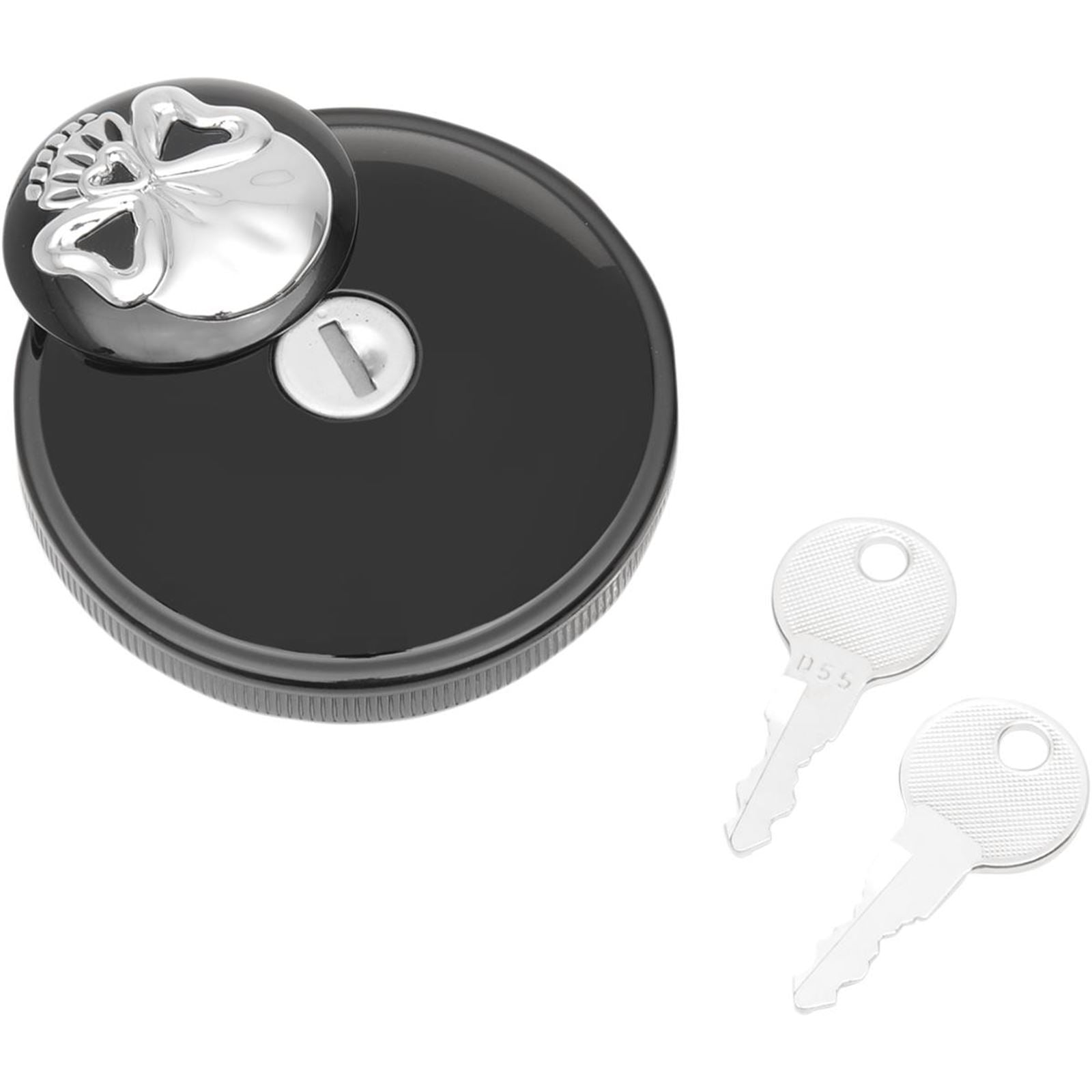 Drag Specialties Skull Locking Gas Cap - Black - Non-Vented 0703-0691_258905