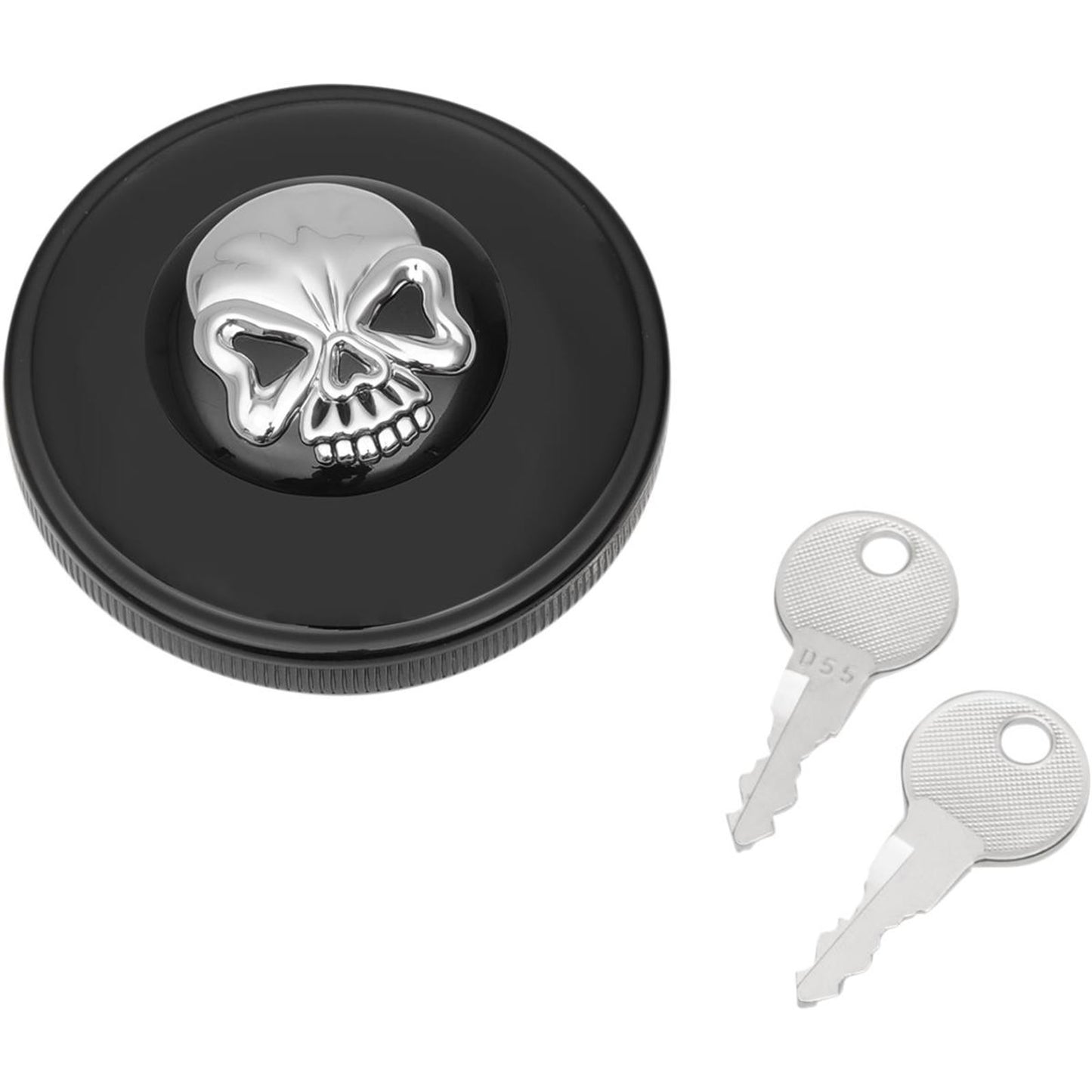 Drag Specialties Skull Locking Gas Cap - Black - Non-Vented 0703-0691_258906