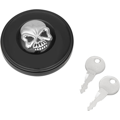 Drag Specialties Skull Locking Gas Cap - Black - Non-Vented 0703-0691_258906
