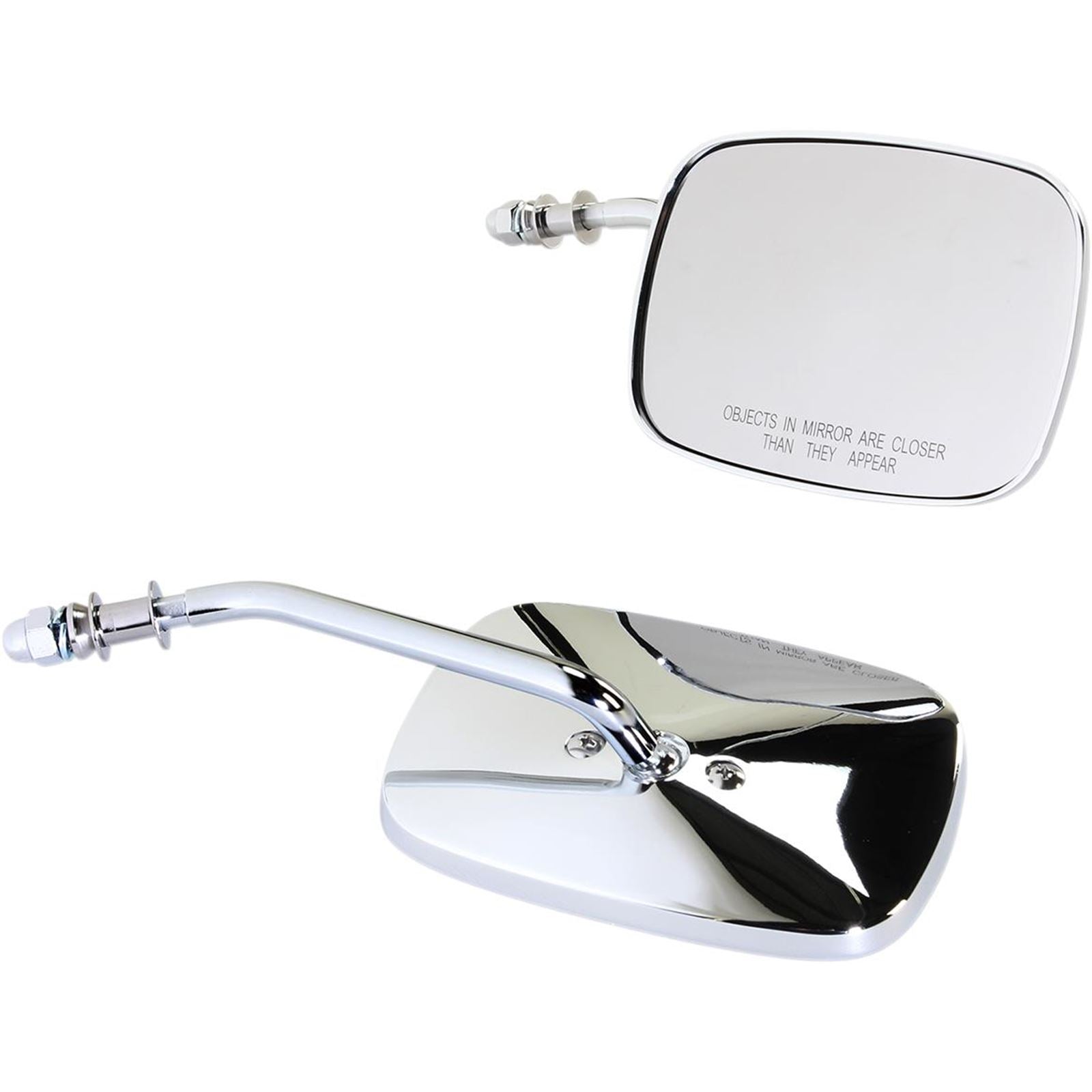 Drag Specialties Rectangle Mirrors - Short - Chrome 0640-0980_259694