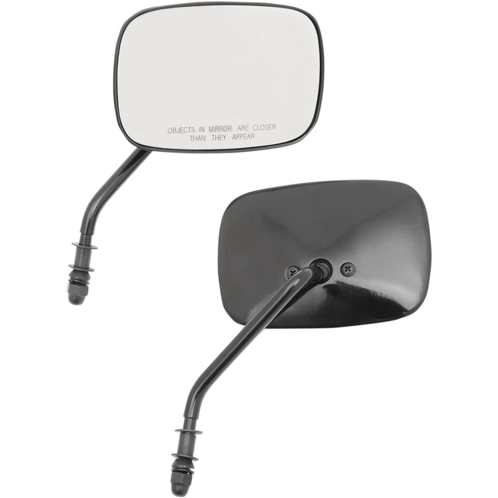 Drag Specialties Rectangle Mirrors - Short -Black 0640-0981_259695