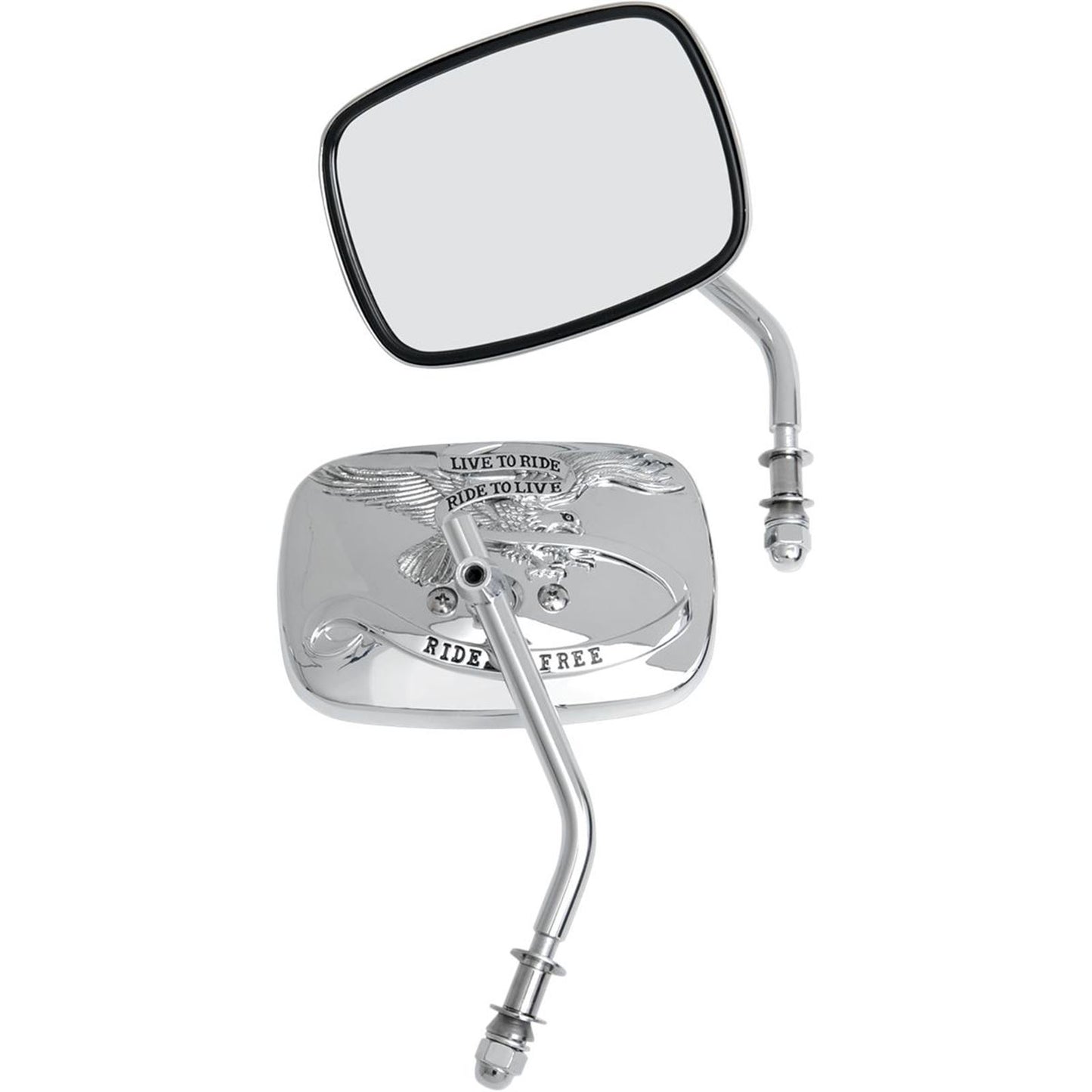 Drag Specialties Live to Ride Mirrors - Chrome - Pair 0640-0475_259723