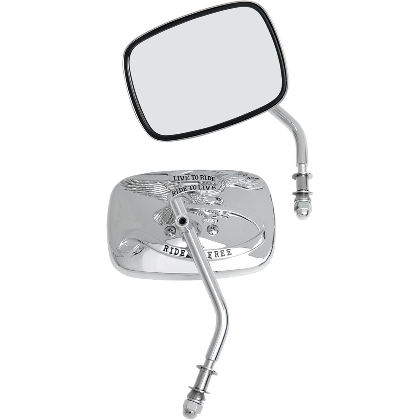 Drag Specialties Live to Ride Mirrors - Chrome - Pair 0640-0475_259723