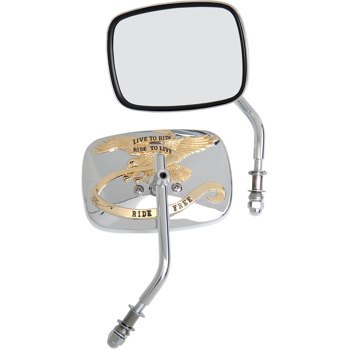 Drag Specialties Live to Ride Mirrors - Gold - Pair 0640-0476_259724