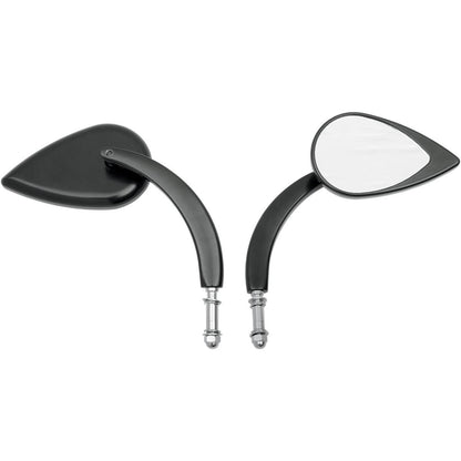 Drag Specialties Mirror - Tear Drop - Black - Long Stem 0640-0389_259735