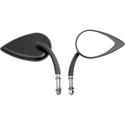 Drag Specialties Mirror - Tear Drop - Black - Short Stem 0640-0390_259737