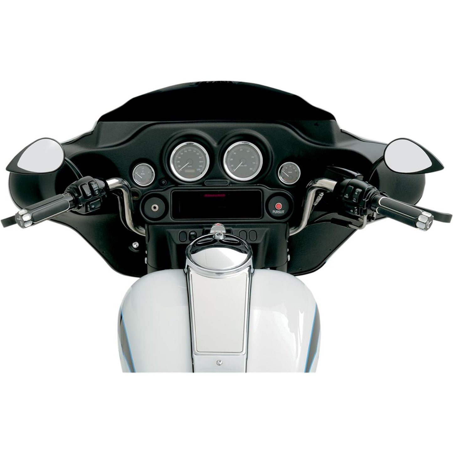 Drag Specialties Mirror - Tear Drop - Black - Short Stem 0640-0390_259739