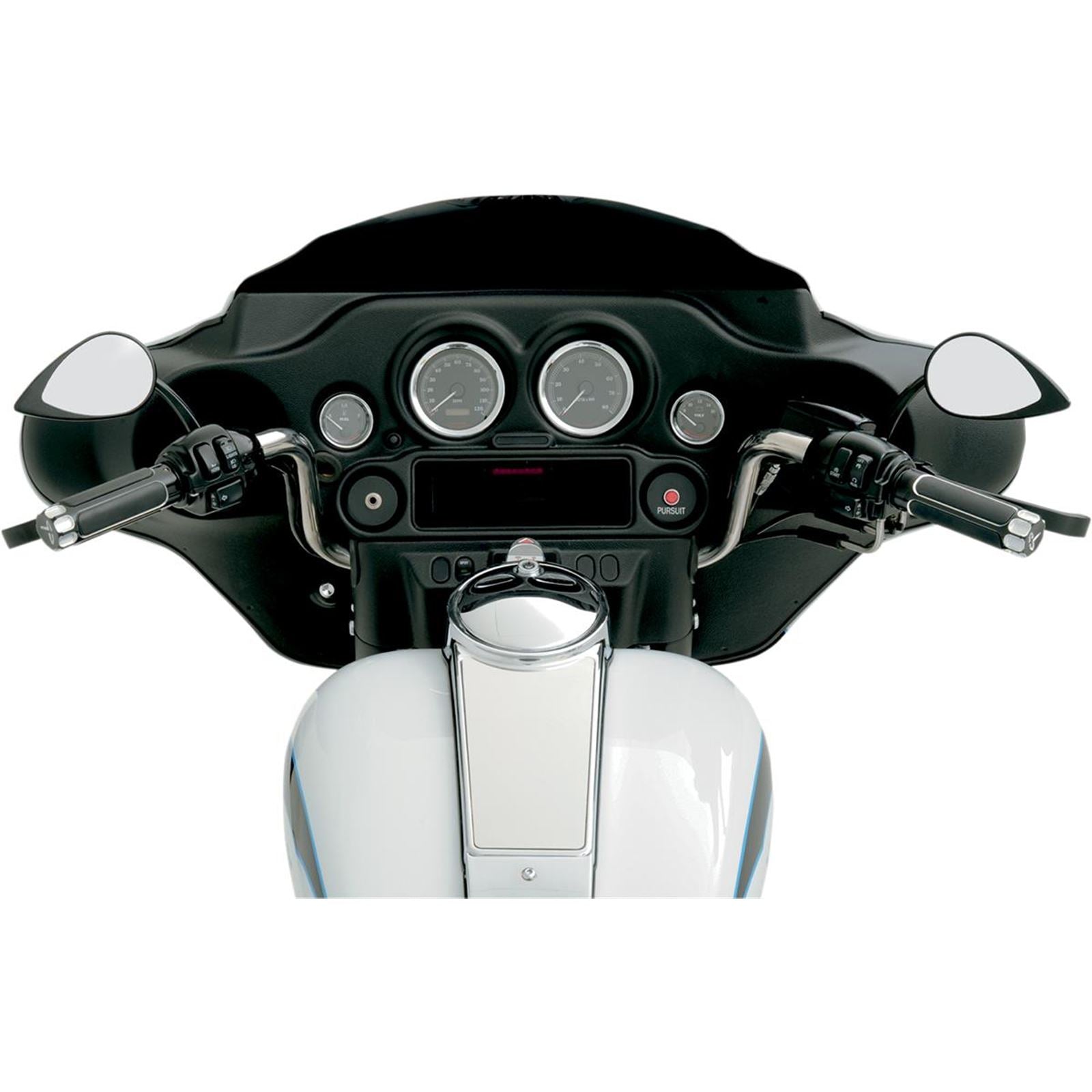 Drag Specialties Mirror - Tear Drop - Black - Short Stem 0640-0390_259739