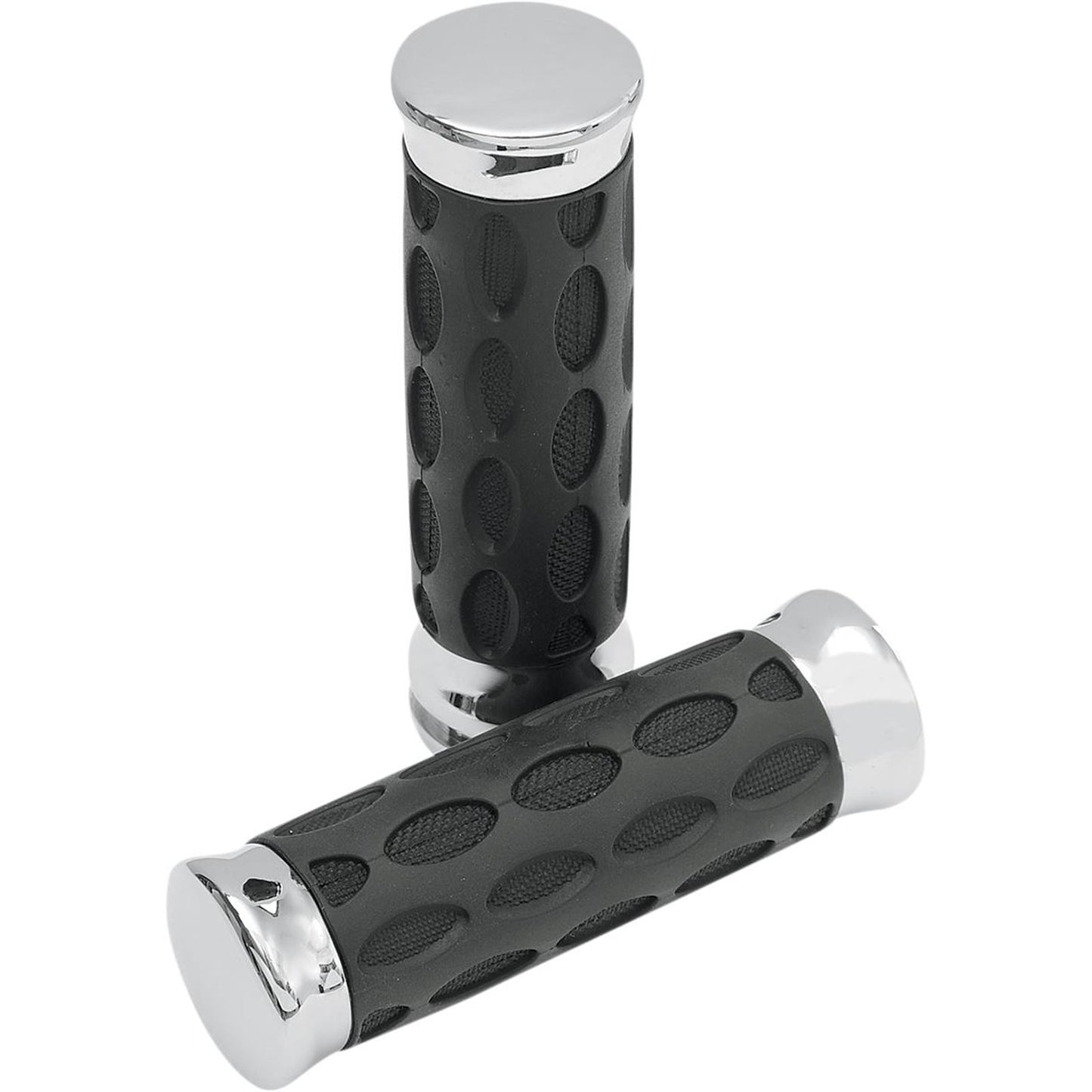 Drag Specialties Chrome/Rubber Hotop Grips for Throttle-by-Wire 0630-0739_259831
