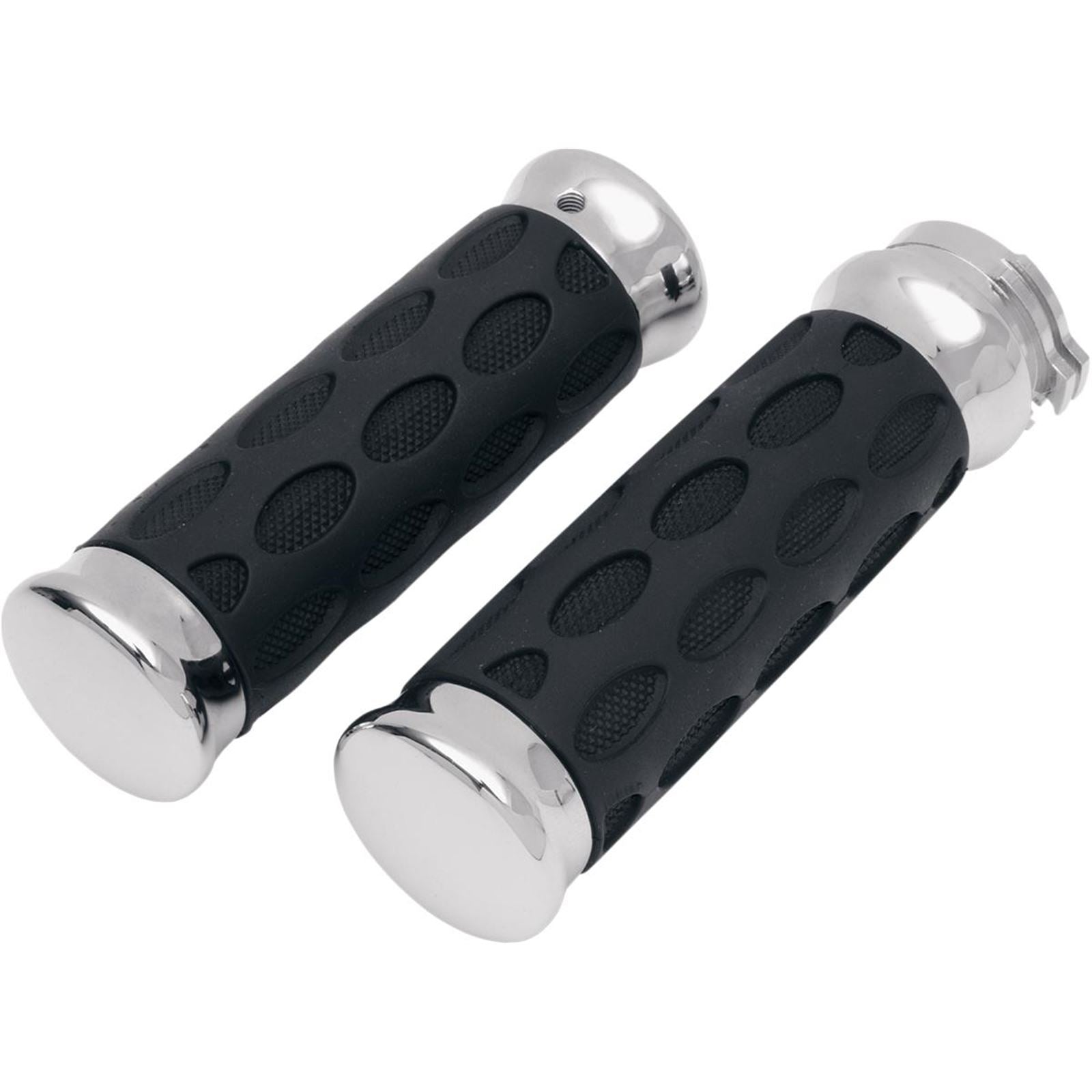 Drag Specialties Chrome/Rubber Hotop Grips 0630-0372_259835