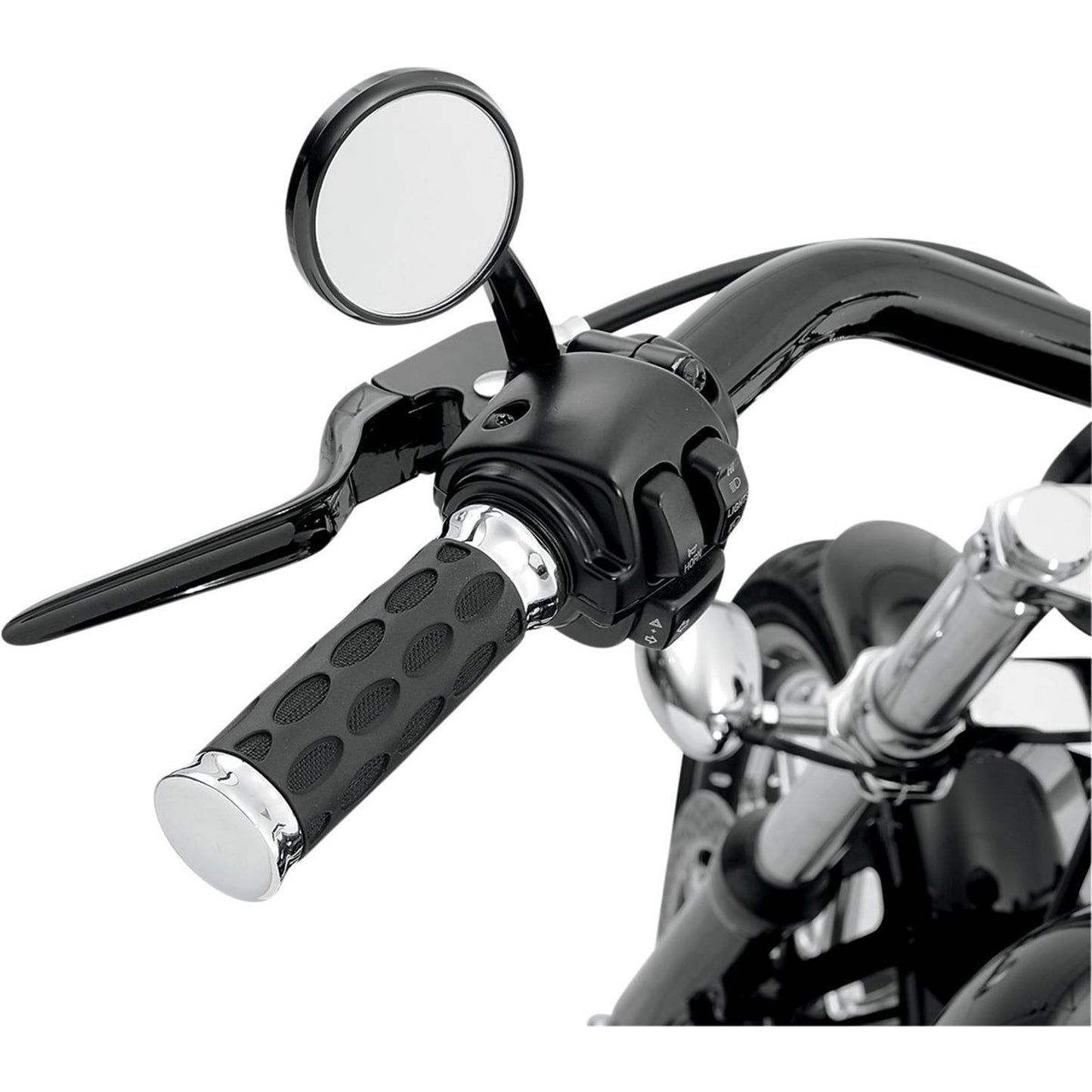 Drag Specialties Chrome/Rubber Hotop Grips 0630-0372_259836