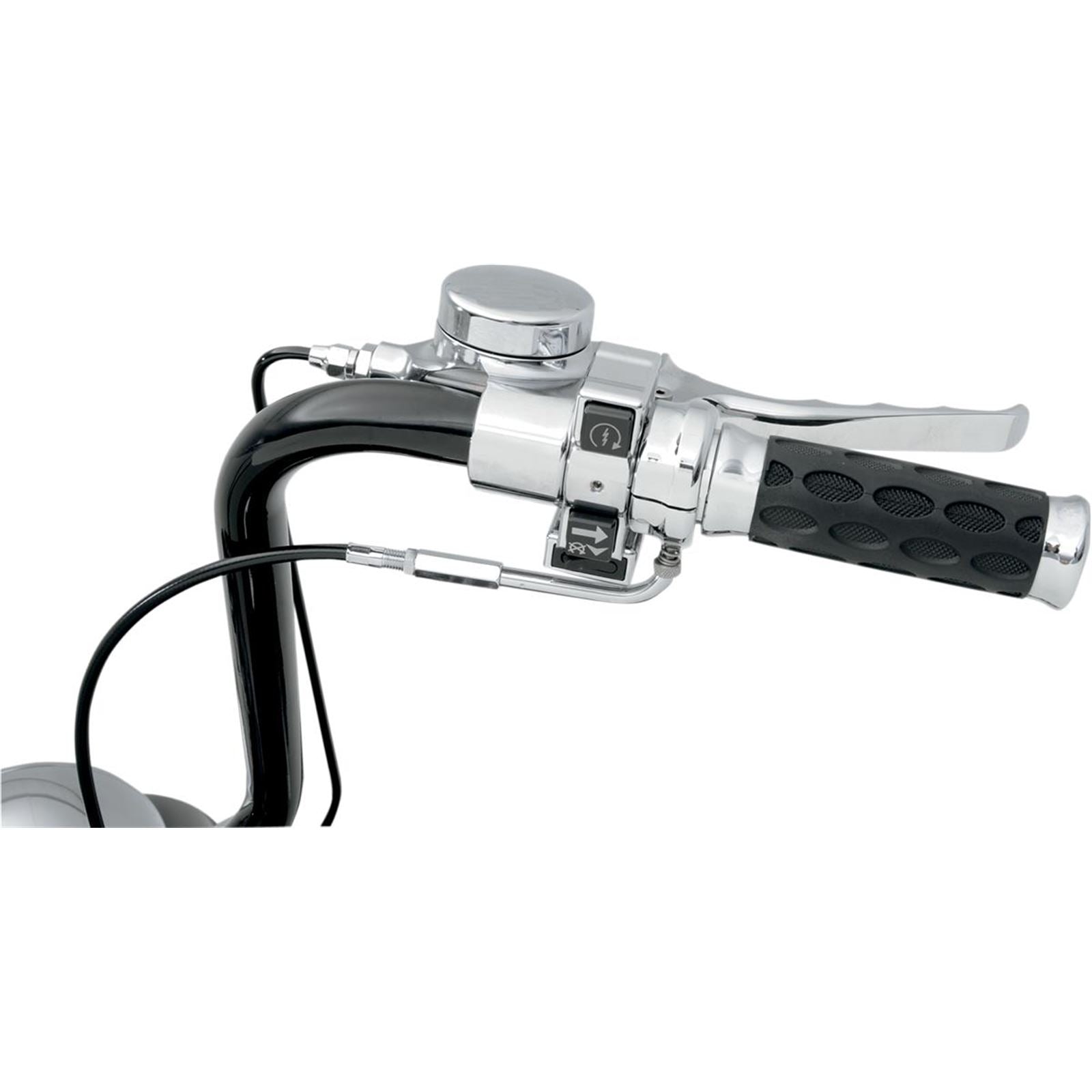 Drag Specialties Chrome/Rubber Hotop Grips 0630-0372_259838
