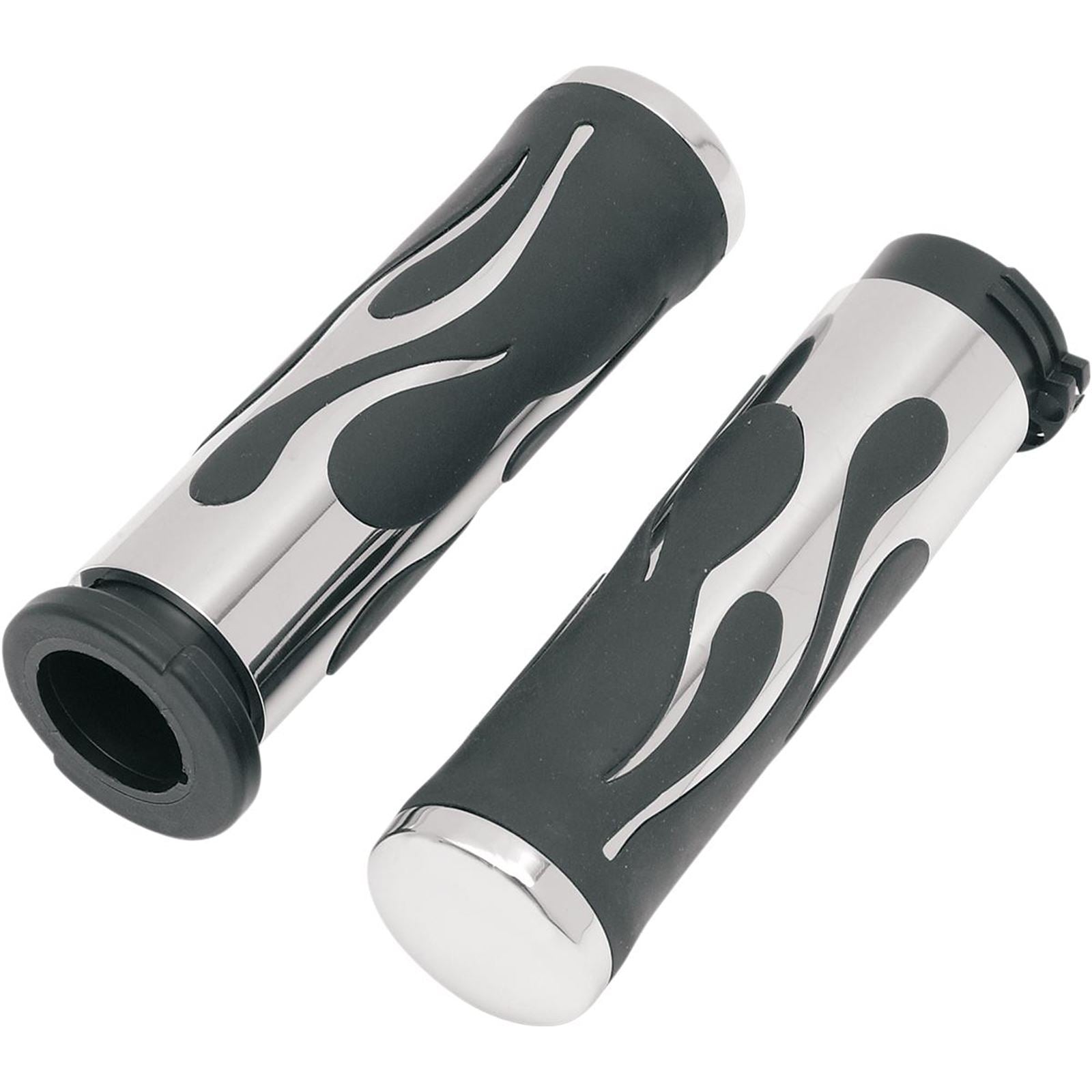Drag Specialties Chrome Flamed Grips 0630-0268_259857