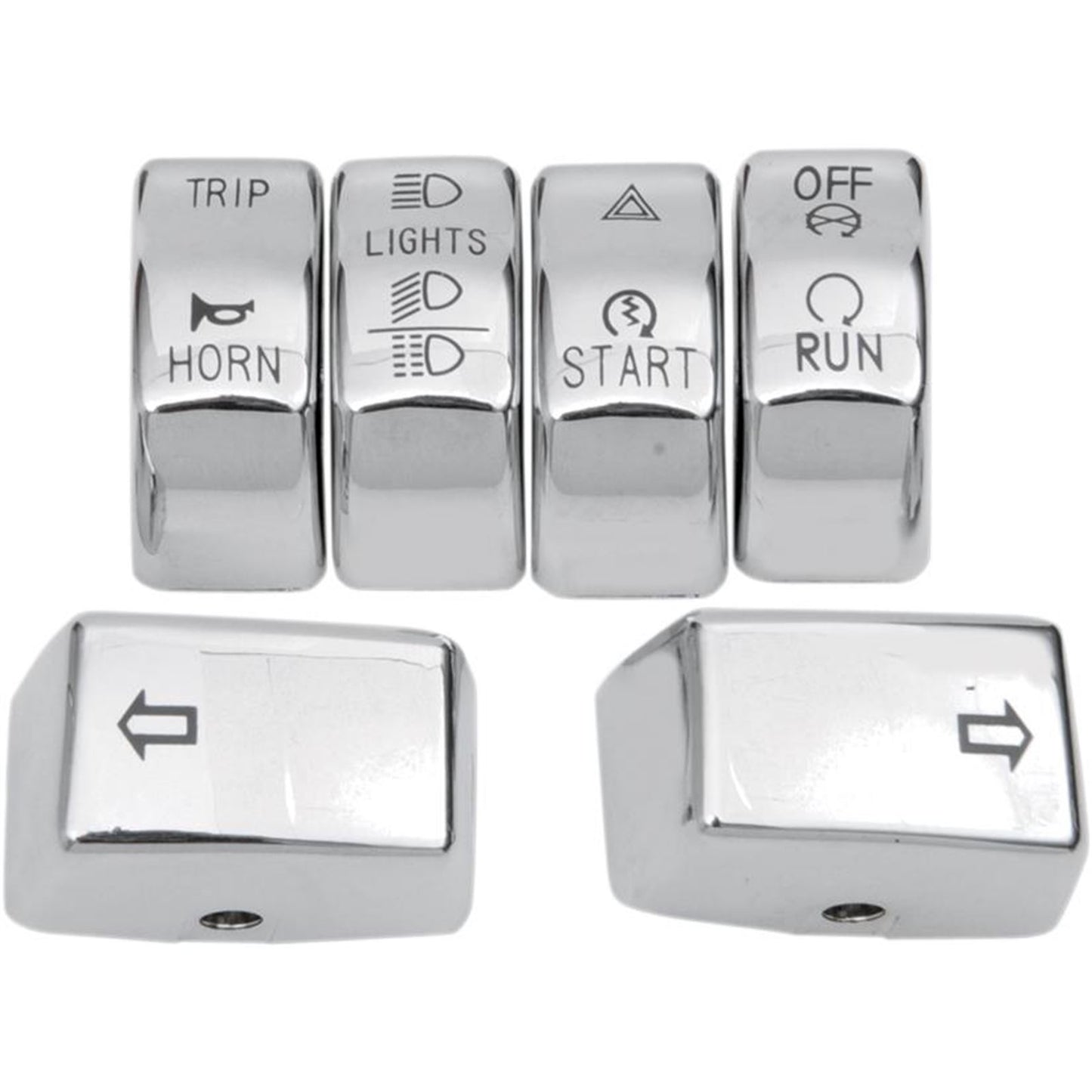 Drag Specialties Chrome Switch Caps for '12 - '15 Street Models 0616-0190_259963