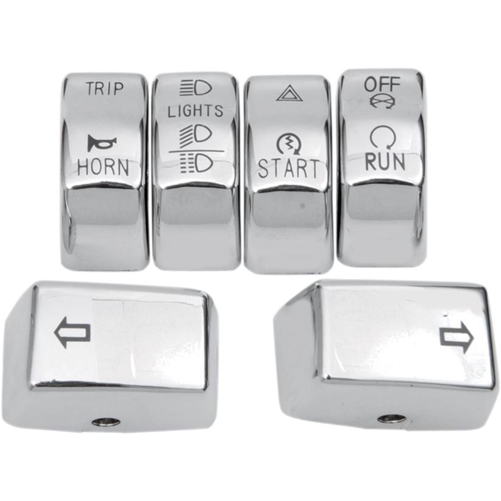 Drag Specialties Chrome Switch Caps for '12 - '15 Street Models 0616-0190_259963