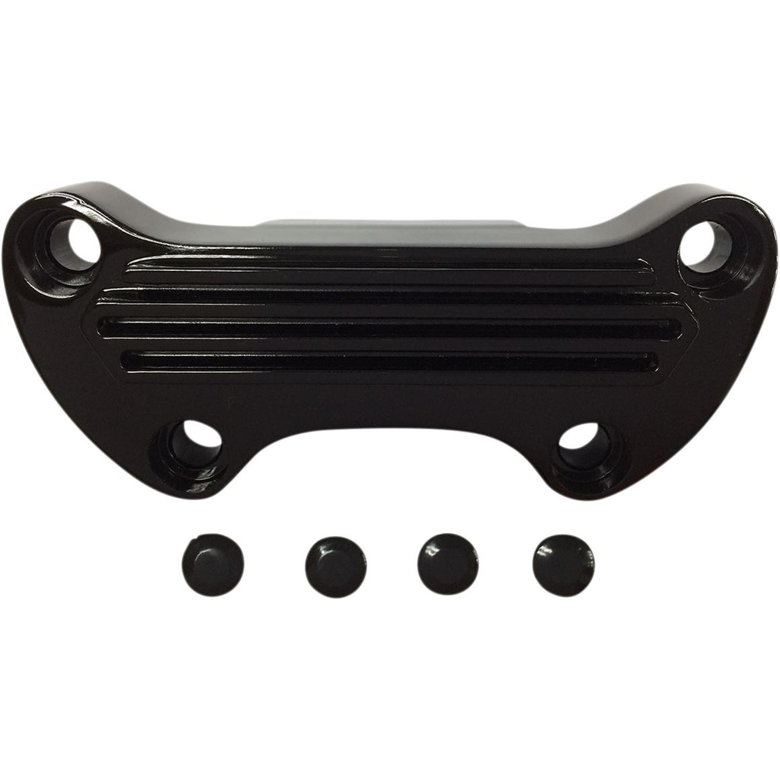 Drag Specialties Black Finned Handlebar Clamp 0603-0810_259971