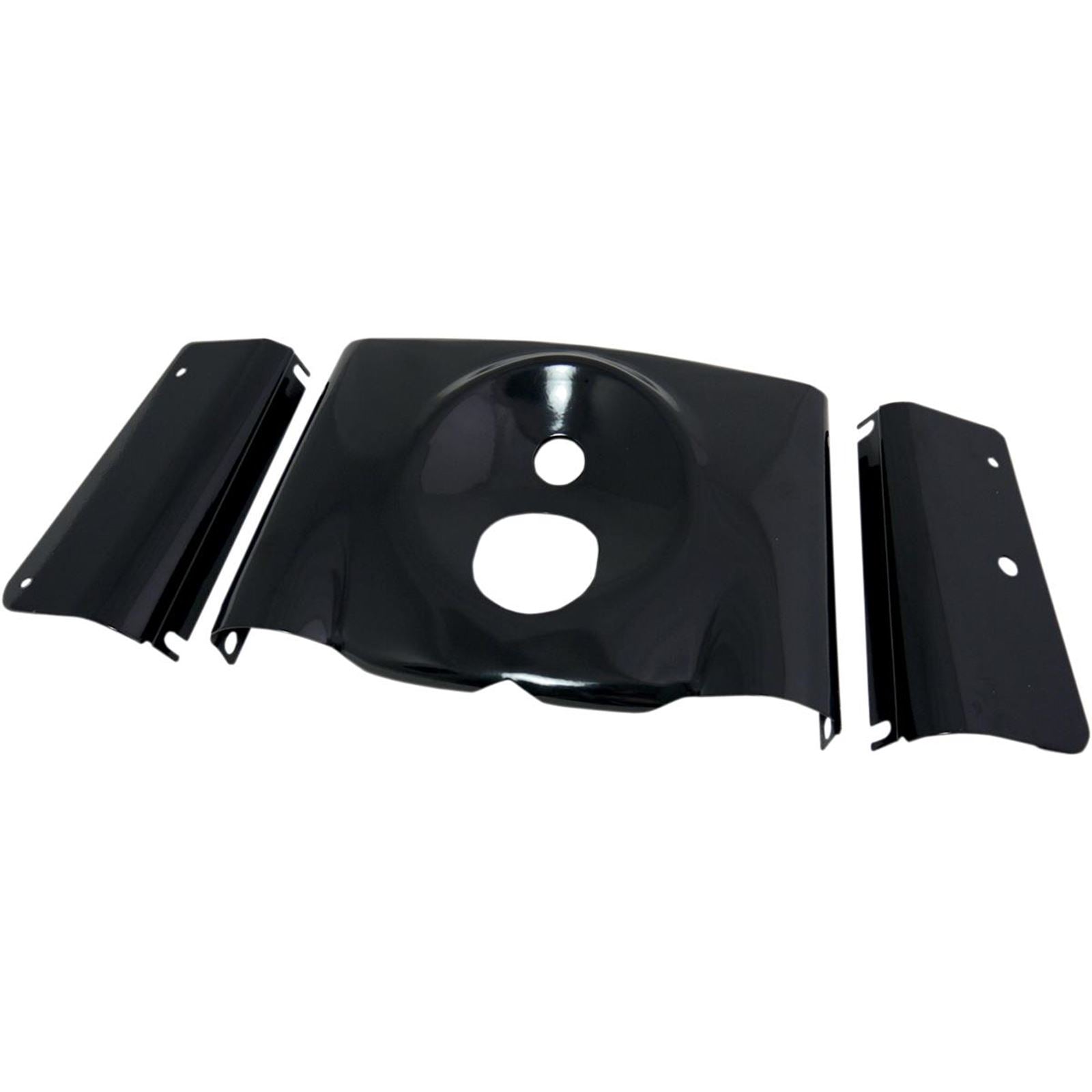 Drag Specialties 3-Piece Fork Tins - Gloss Black - Smooth -  '86-'17 FLST 0411-0043_260145