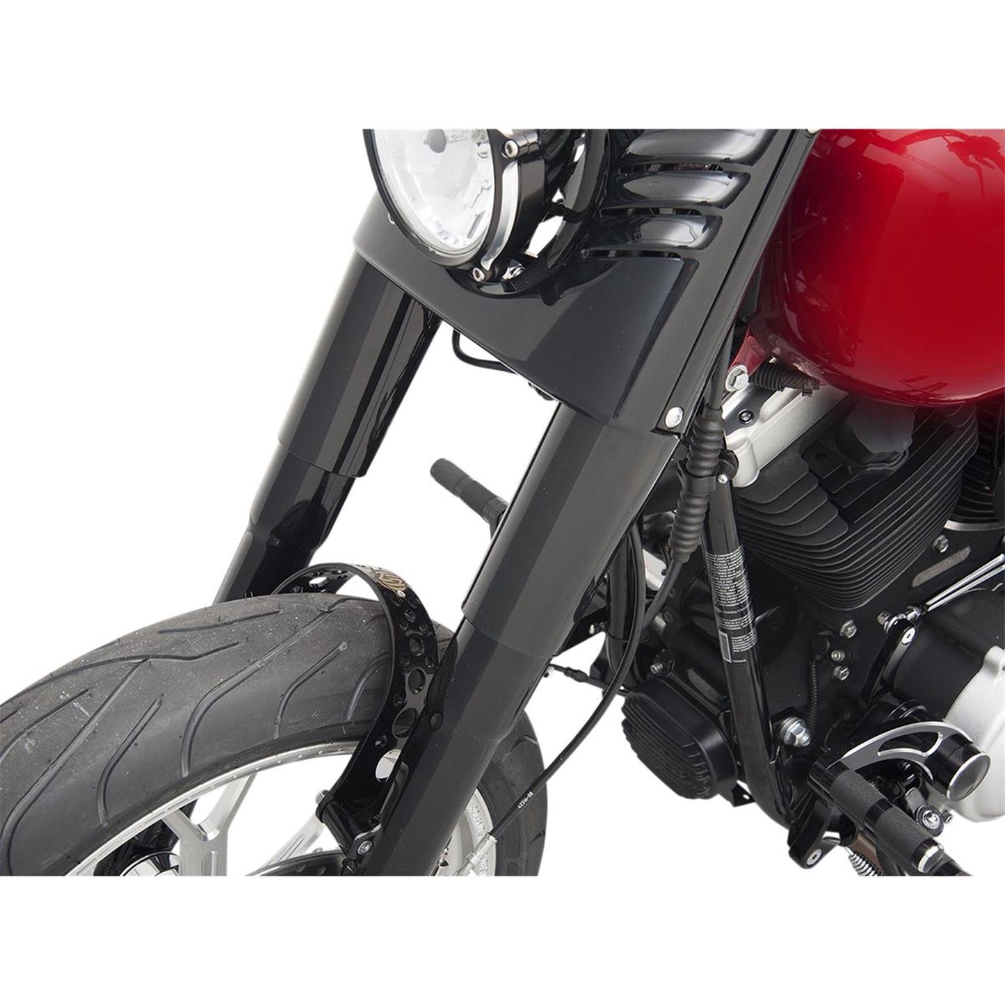Drag Specialties Fork Slider Covers - Gloss Black - Smooth - Stock Length 0411-0044_260147