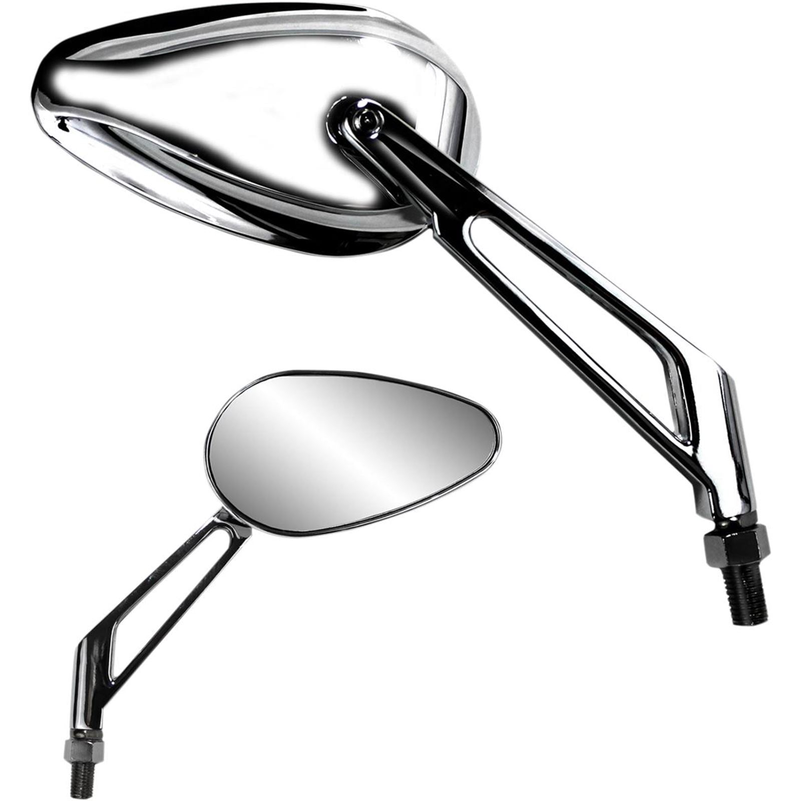 Parts Unlimited Mirror - Teardrop - Chrome [MPN: 0640-0962]_263262