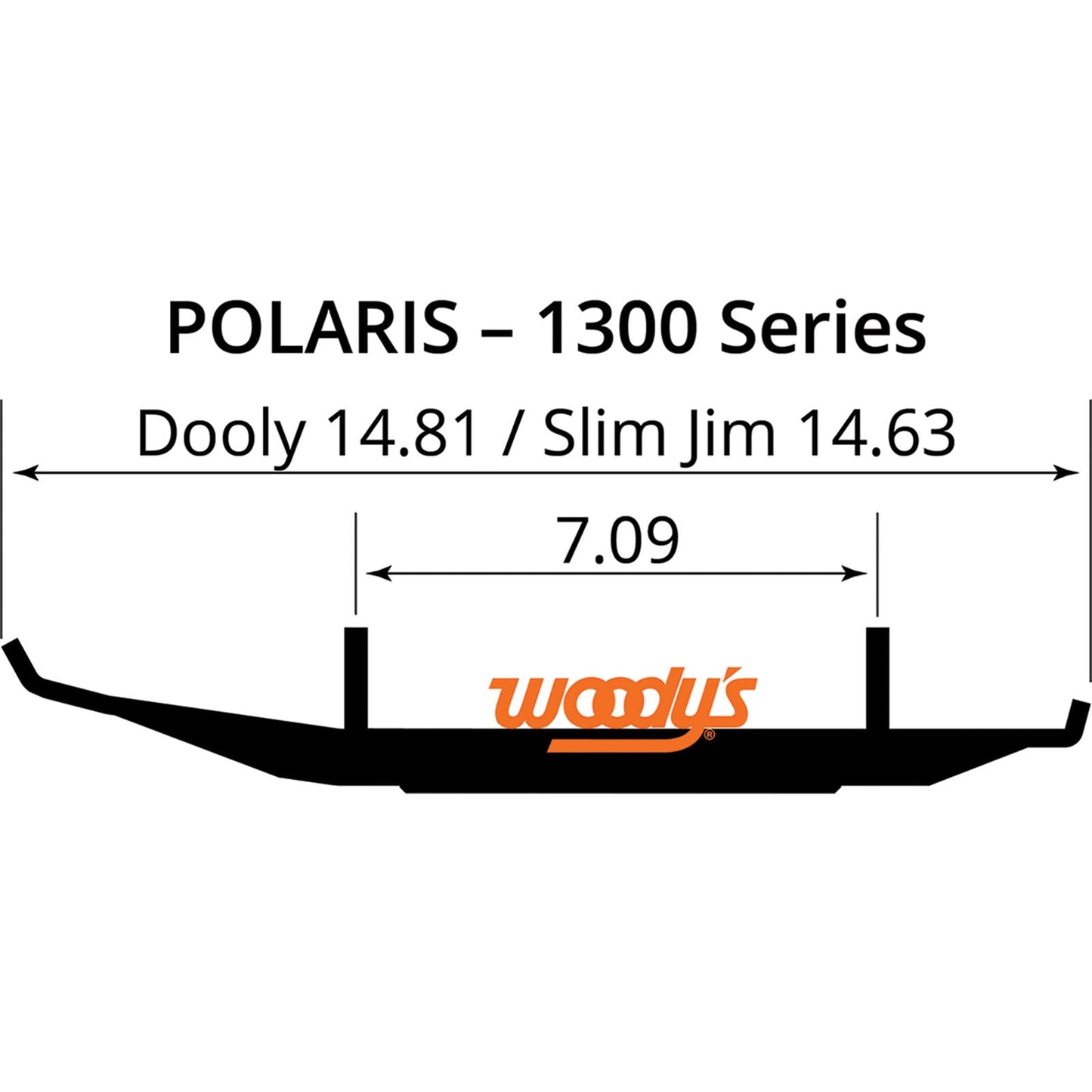 Woodys 8" Dooly Carbide Runner for Polaris 1300 DP8-1300_497697