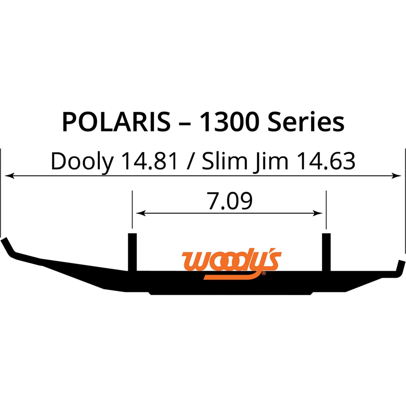 Woodys 8" Dooly Carbide Runner for Polaris 1300 DP8-1300_497697