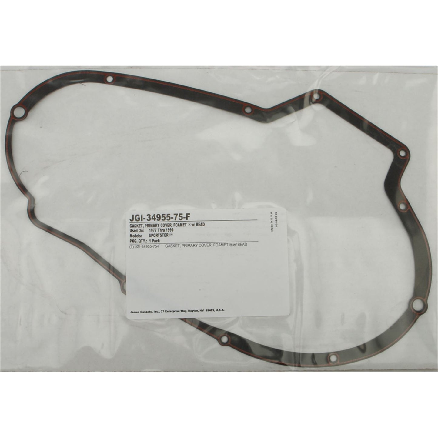 James Gaskets Gasket Primary Cover XL Foam with Bead [MPN: JGI-34955-75-F]_275539