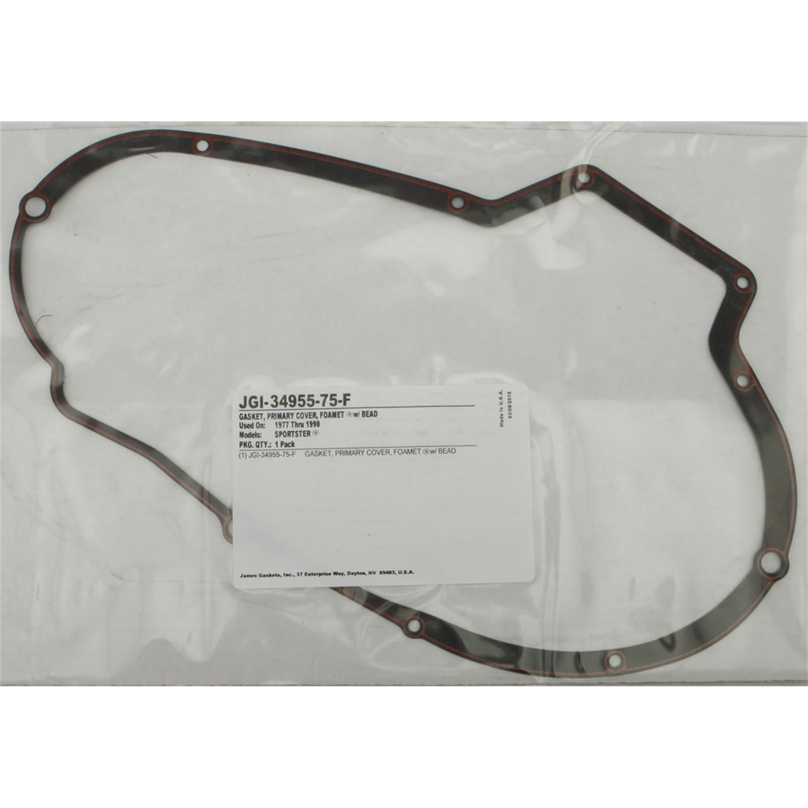 James Gaskets Gasket Primary Cover XL Foam with Bead [MPN: JGI-34955-75-F]_275539
