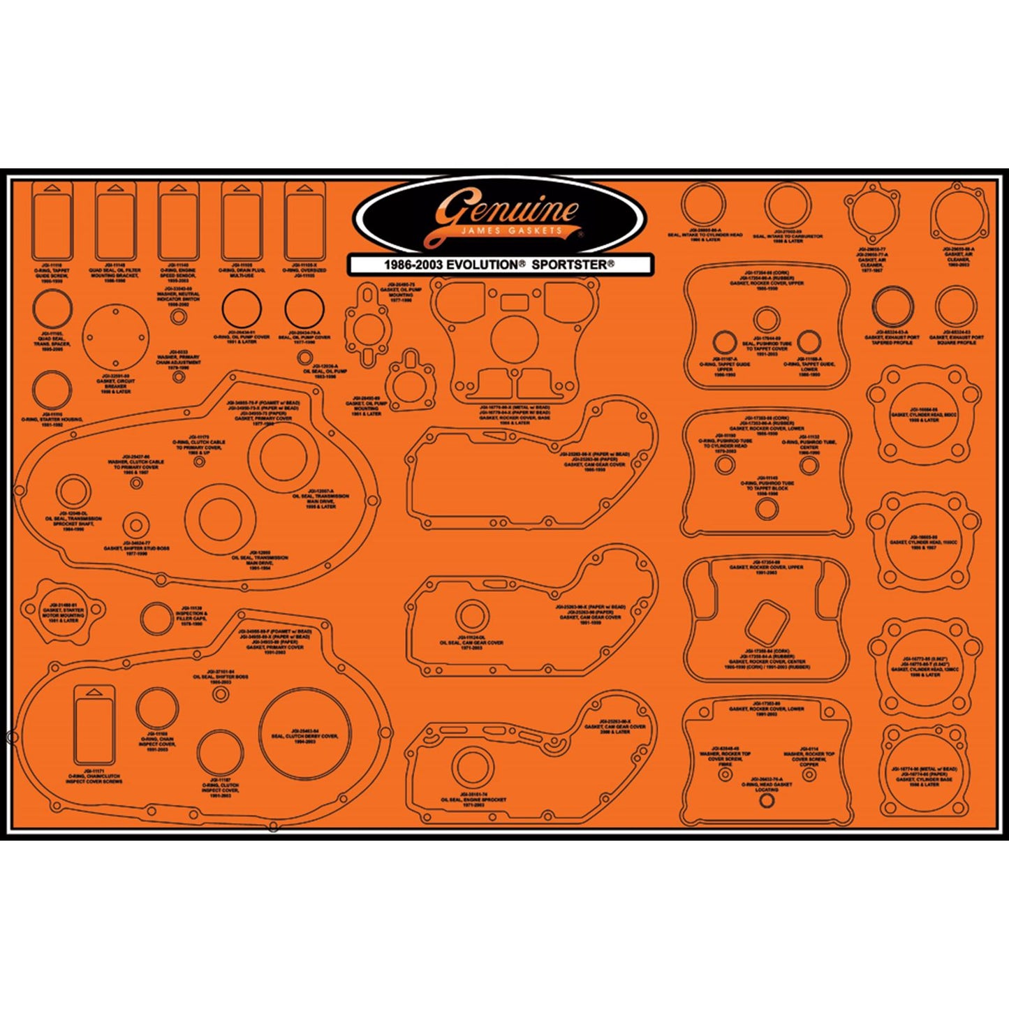 James Gaskets Gasket Display Board EVO '86-03 OPEN BOX [MPN: JGI-99000-EVXL]_1487128