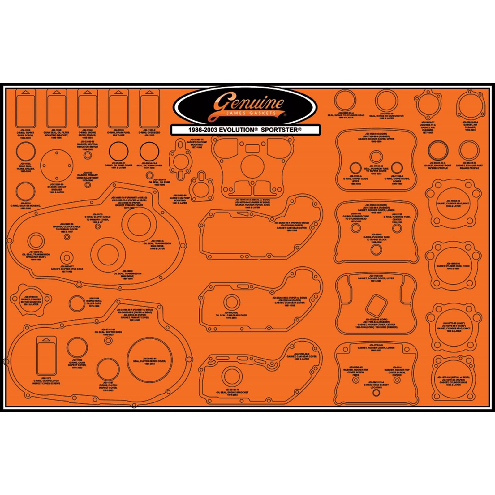 James Gaskets Gasket Display Board EVO '86-03 OPEN BOX [MPN: JGI-99000-EVXL]_1487128