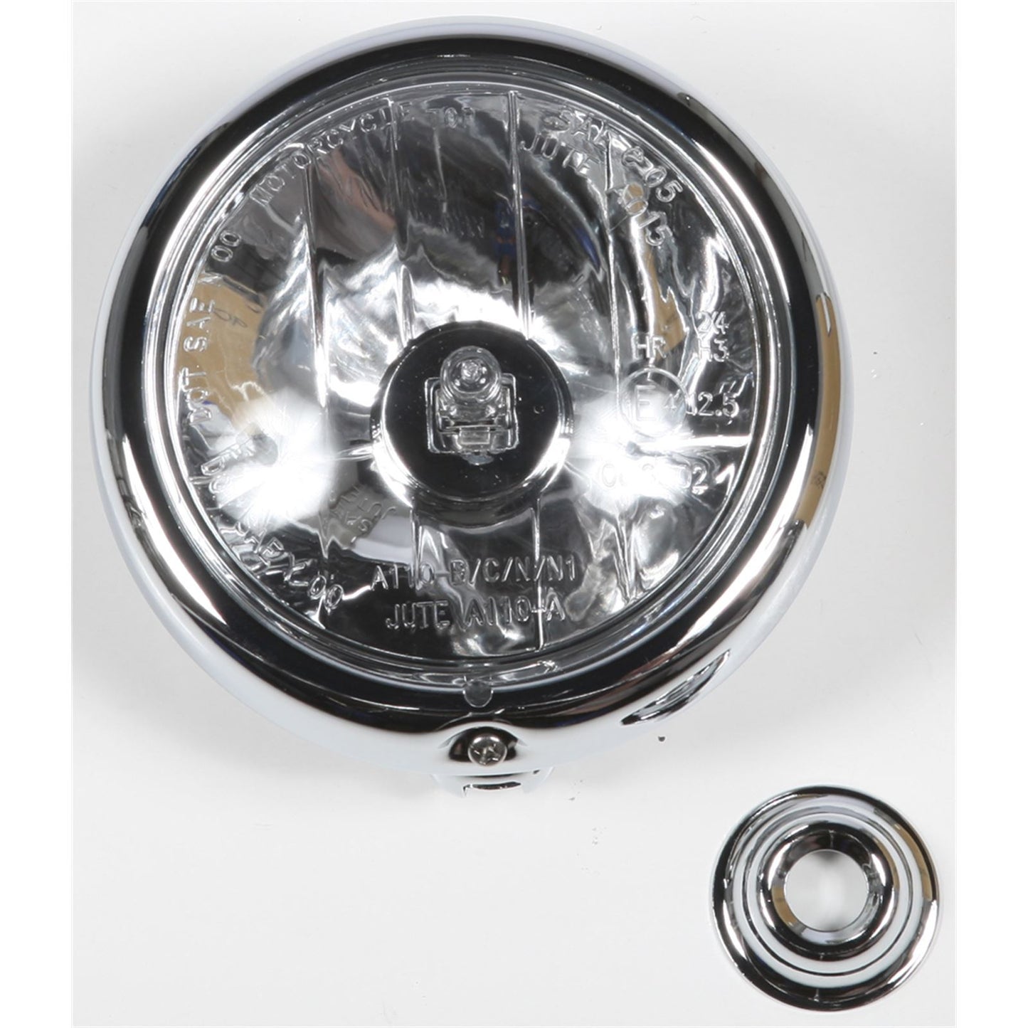 National Cycle Light Assembly Chrome Shell Halogen H3 Bulb 90-910505-000_276007