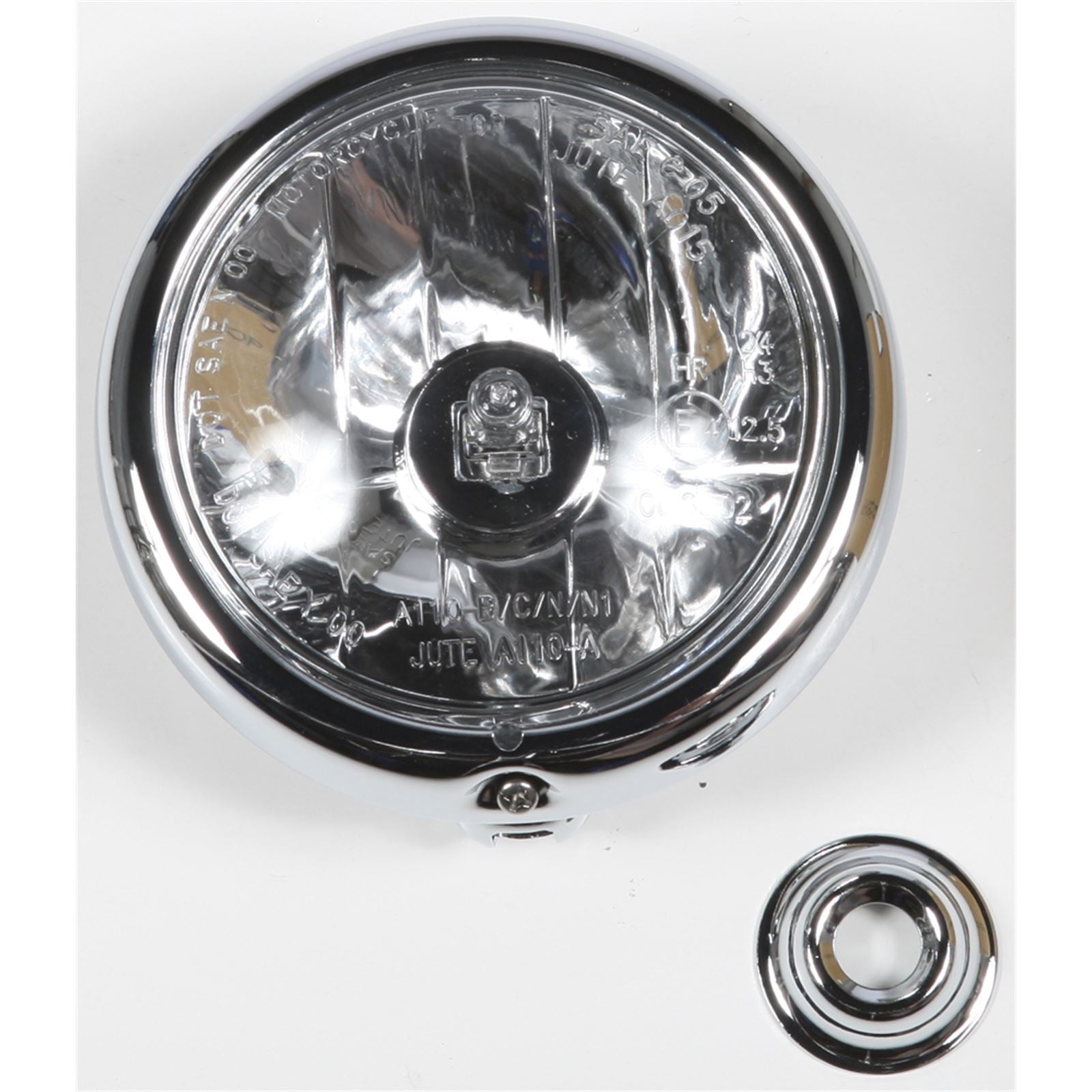 National Cycle Light Assembly Chrome Shell Halogen H3 Bulb 90-910505-000_276007