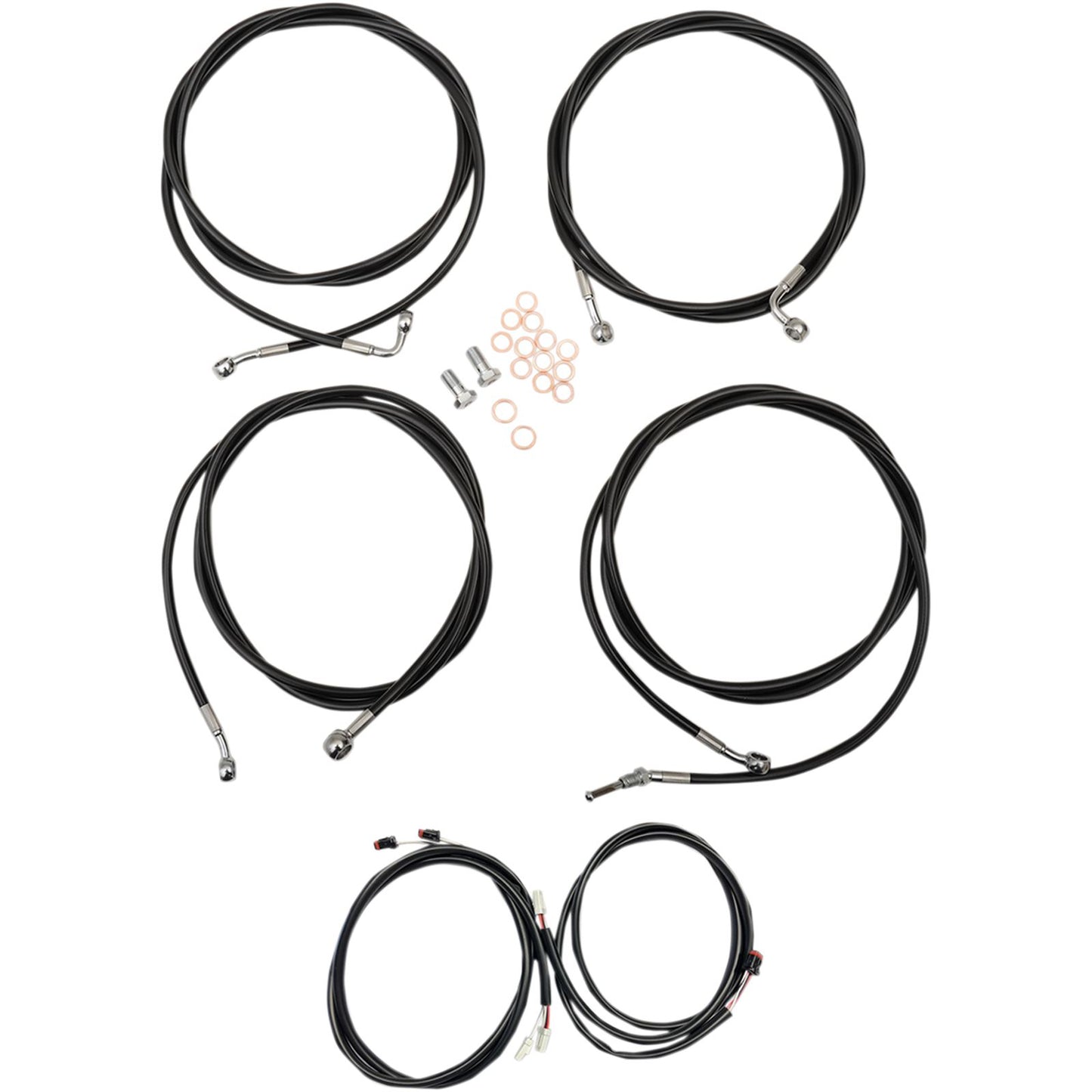 LA Choppers Vinyl Braided Cable/Brake Line Kit For 13" Ape Hanger Handlebars [MPN: LA-8054KT3-13B]_416267