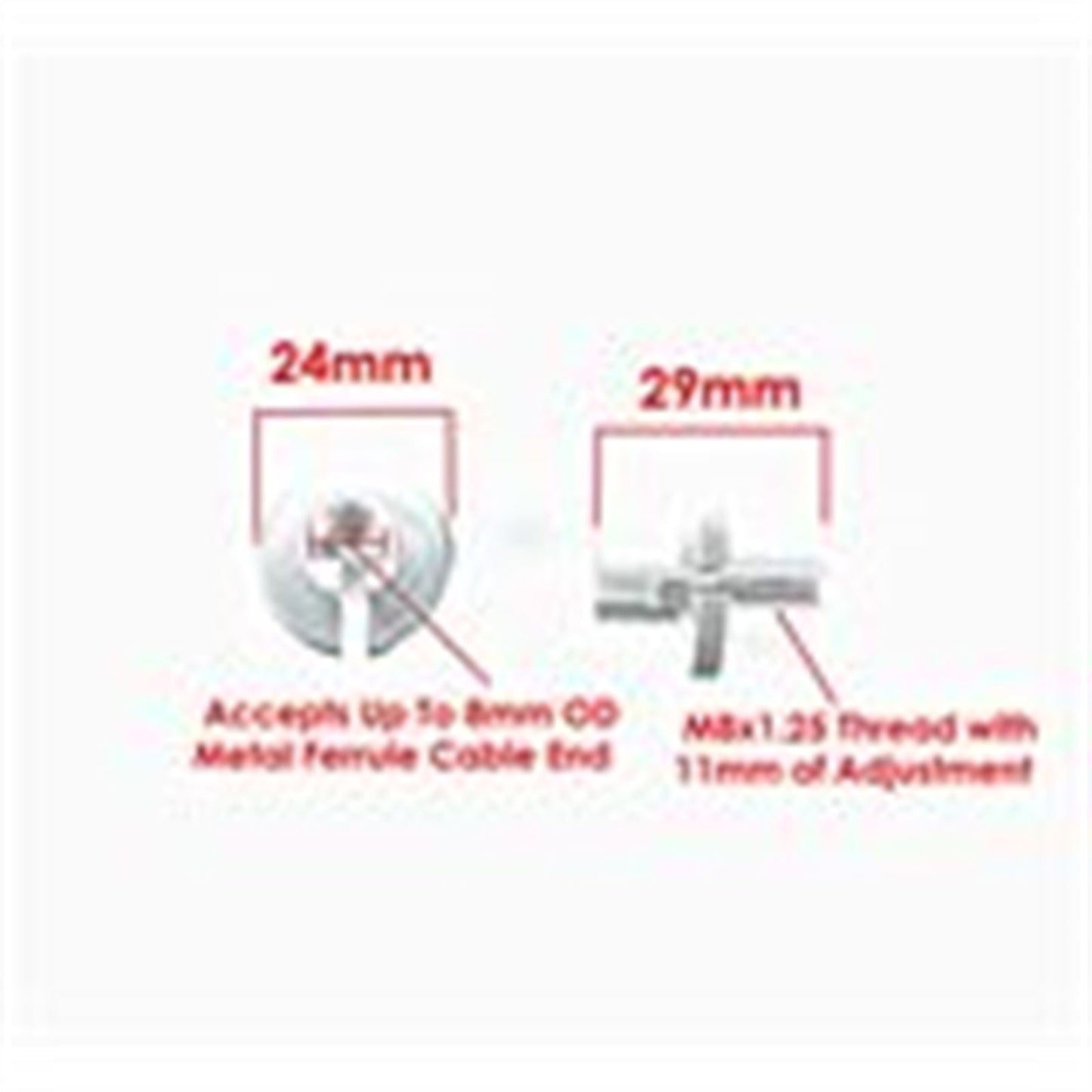 2FastMoto 8mm Anodized Aluminum Cable Adjuster with Larger Adjusting Nut 34-67082_860030