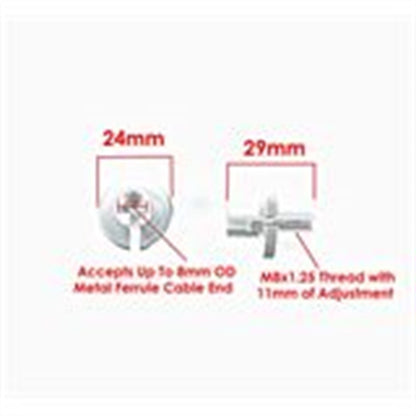 2FastMoto 8mm Anodized Aluminum Cable Adjuster with Larger Adjusting Nut 34-67082_860030