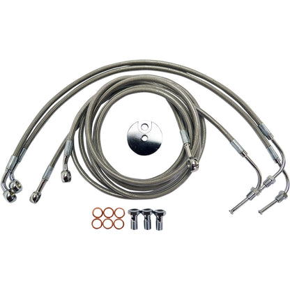 LA Choppers Brake Lines - 12" - 14" Ape Hanger Handlebars - Stainless Steel [MPN: LA-8050B13]_416494
